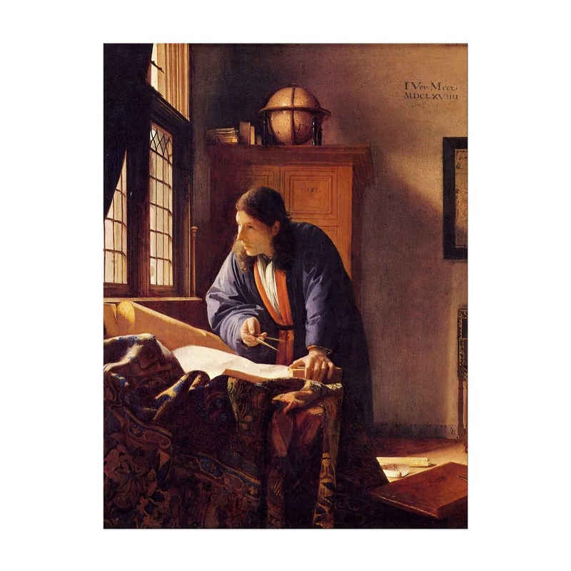 Bilderdepot24 Leinwandbild Alte Meister - Jan Vermeer - Der Geograph, Menschen