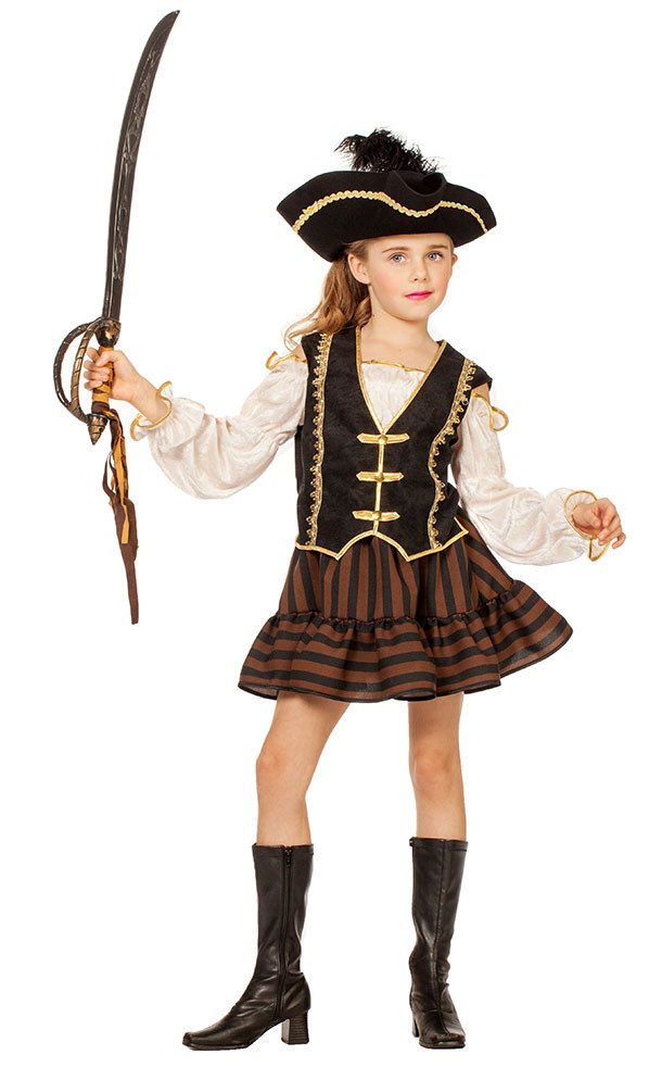 Piraten-Kostüm Freibeuter Piratin Kleid Mädchen Piratenbraut