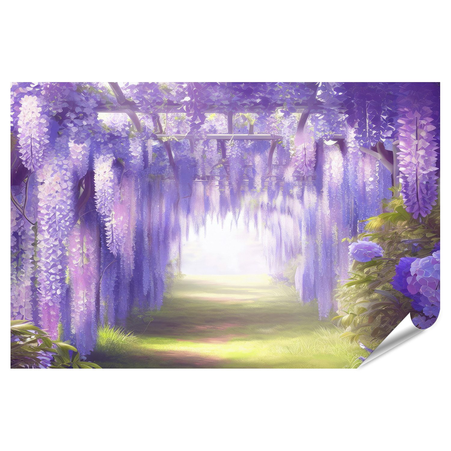 islandburner Poster Blühende Glyzinie Tunnelgarten Hängende günstig online kaufen
