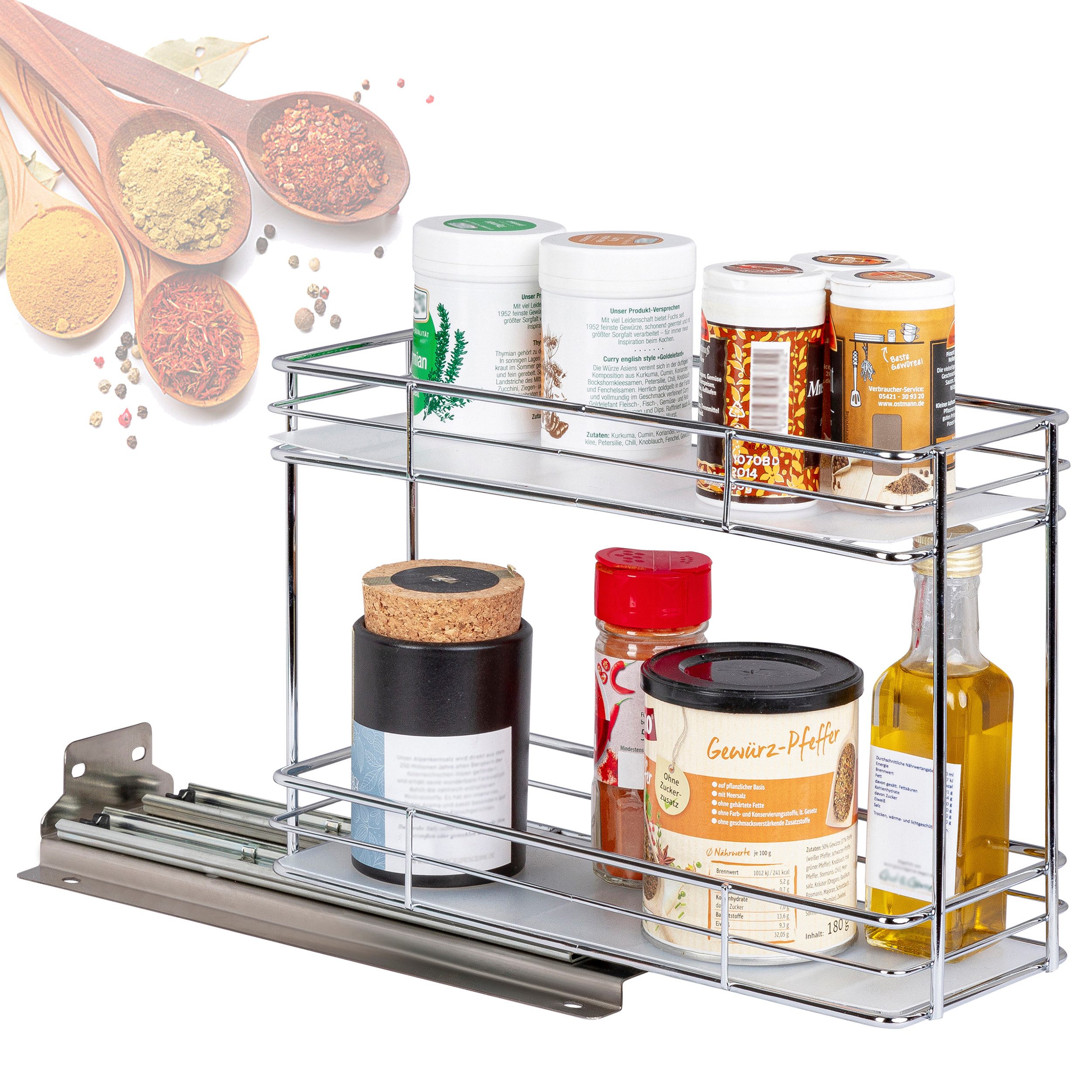 ONVAYA Gewürzregal ausziehbar, Gewürzständer aus Edelstahl günstig online kaufen