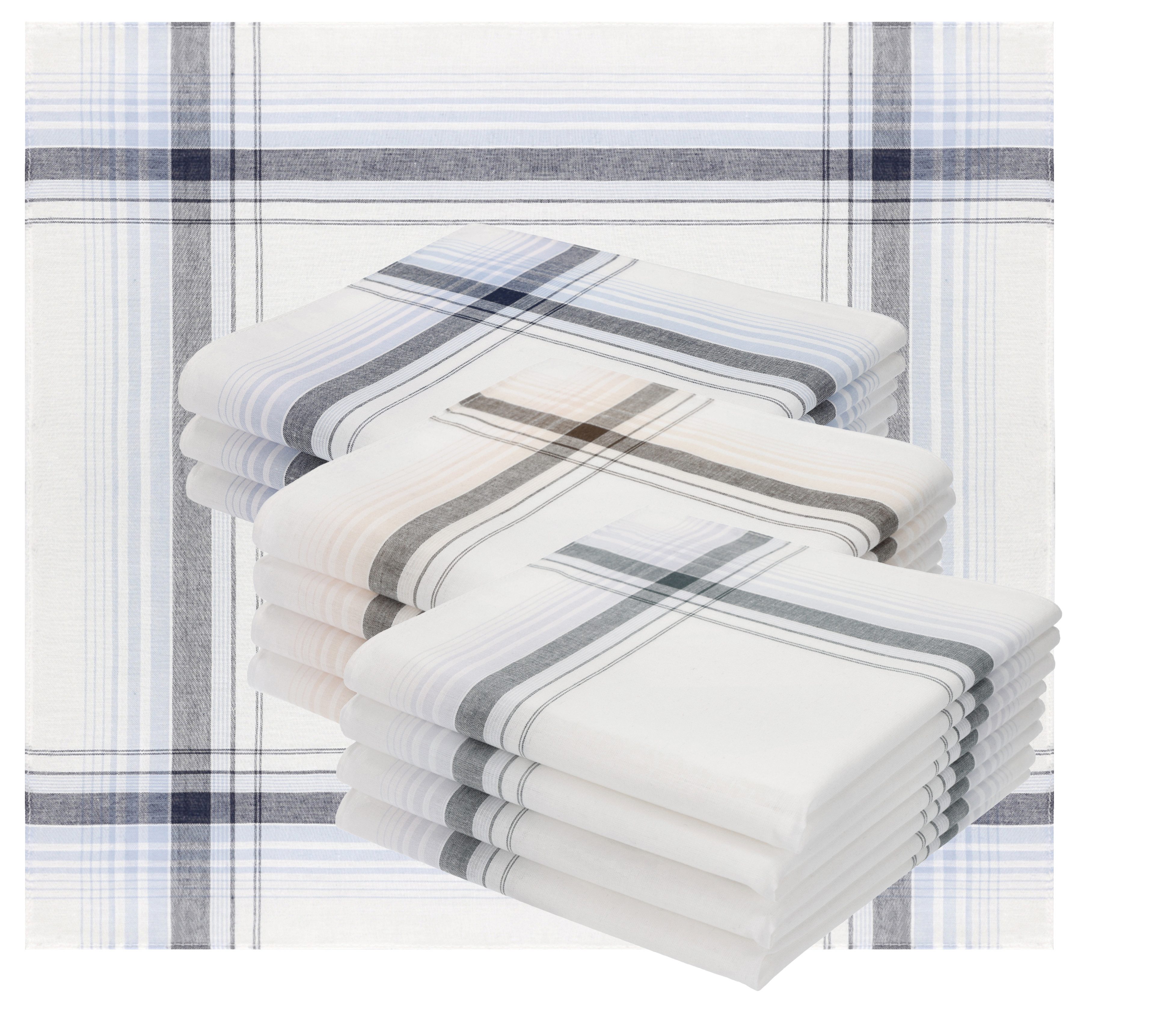 Betz Taschentuch 12 Stück Taschentücher Herrentaschentücher 40x40 cm - Leo 10, (Set, 12-St. 12 Stofftaschentücher), Stofftaschentücher Damen- Männertaschentücher