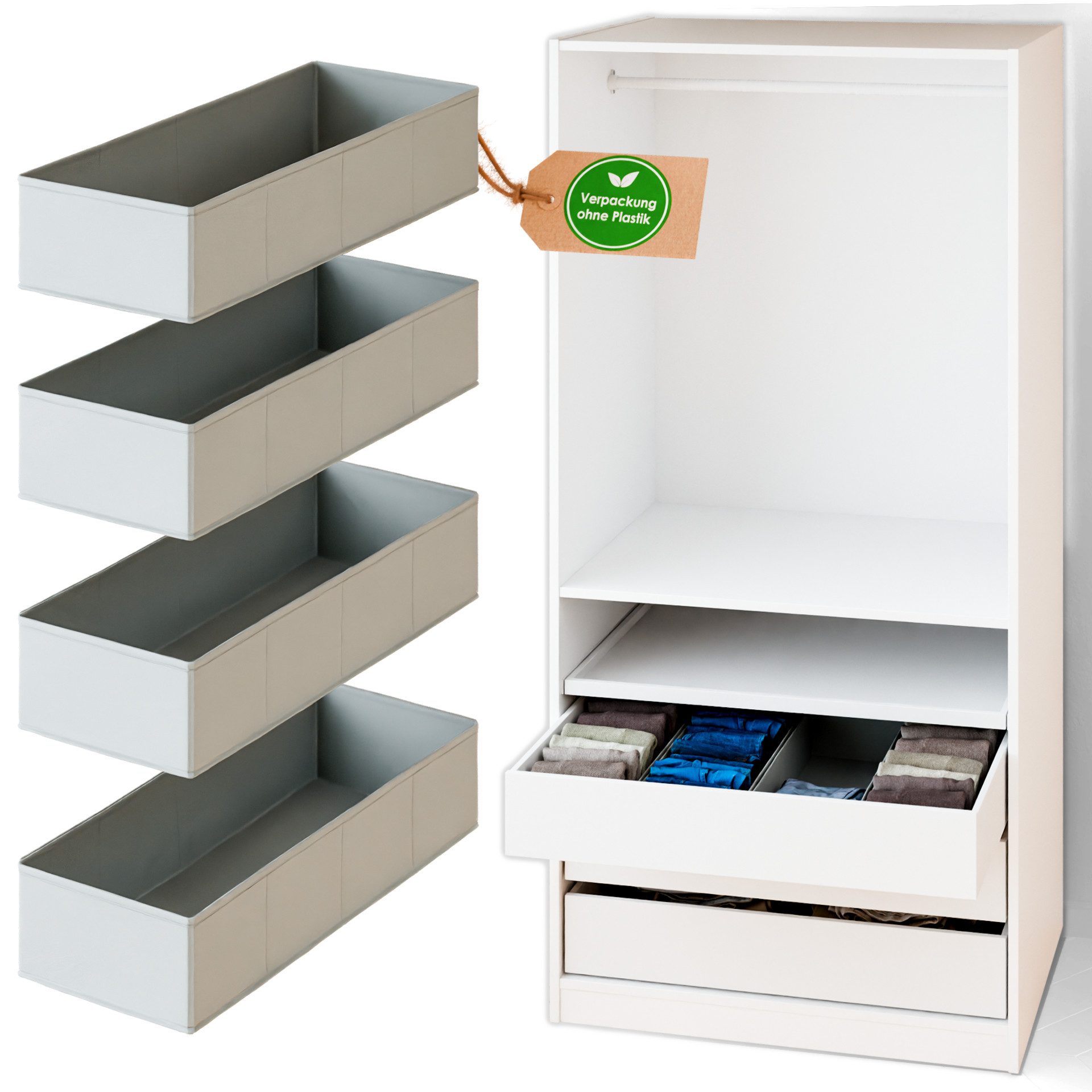 Clutter Cover Organizer für PAX Schrank (4er-Set Boxen für Komplement Schub günstig online kaufen
