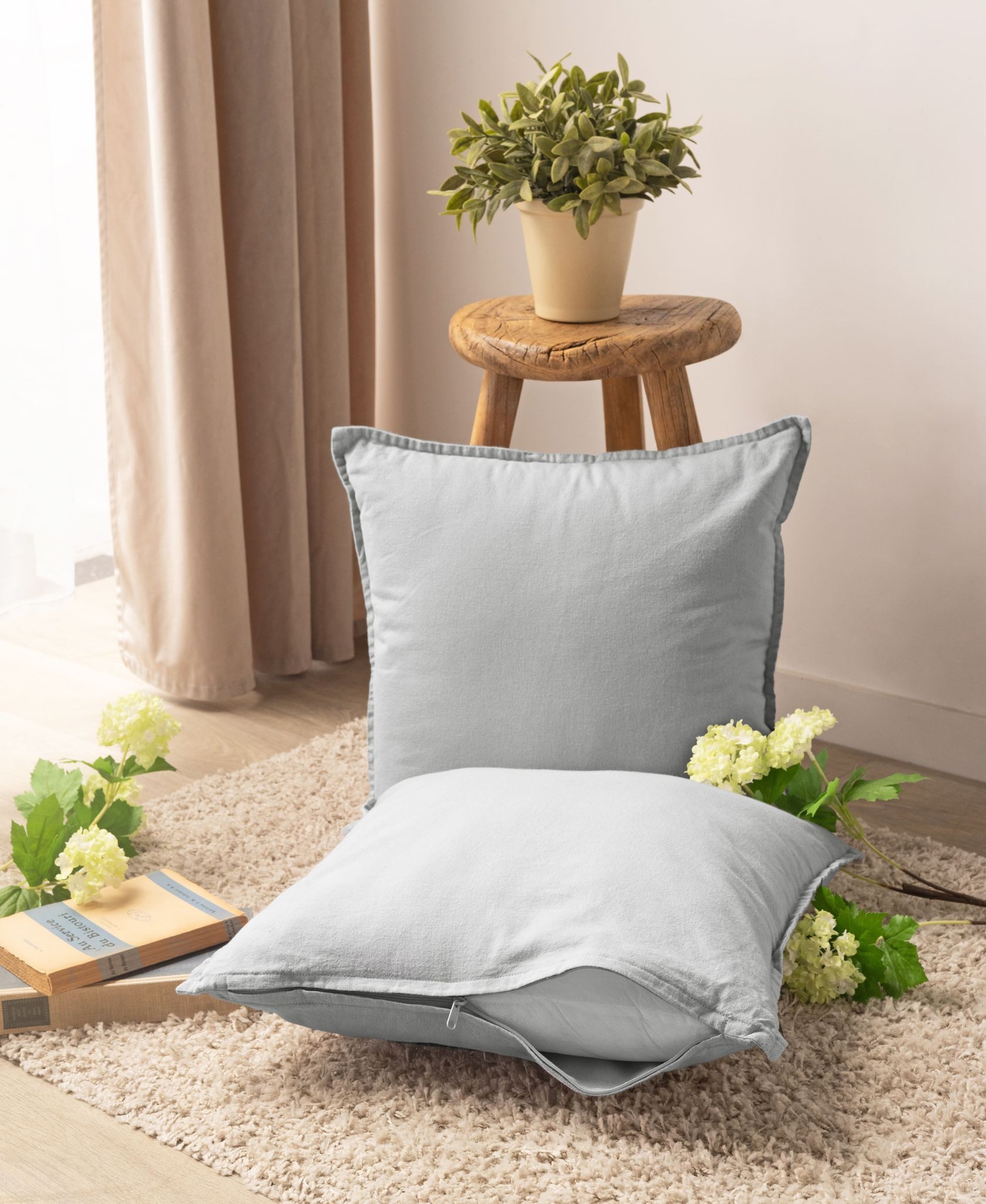 JACK Kissenbezüge 45x45cm 2er Set Kissenhülle Leinenoptik Mistral, (2 Stück günstig online kaufen