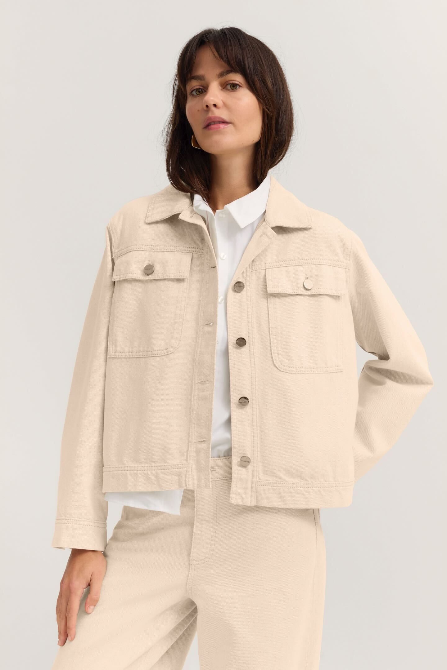 bugatti Jeansjacke Loose Fit aus Baumwolle mit Hemdkragen