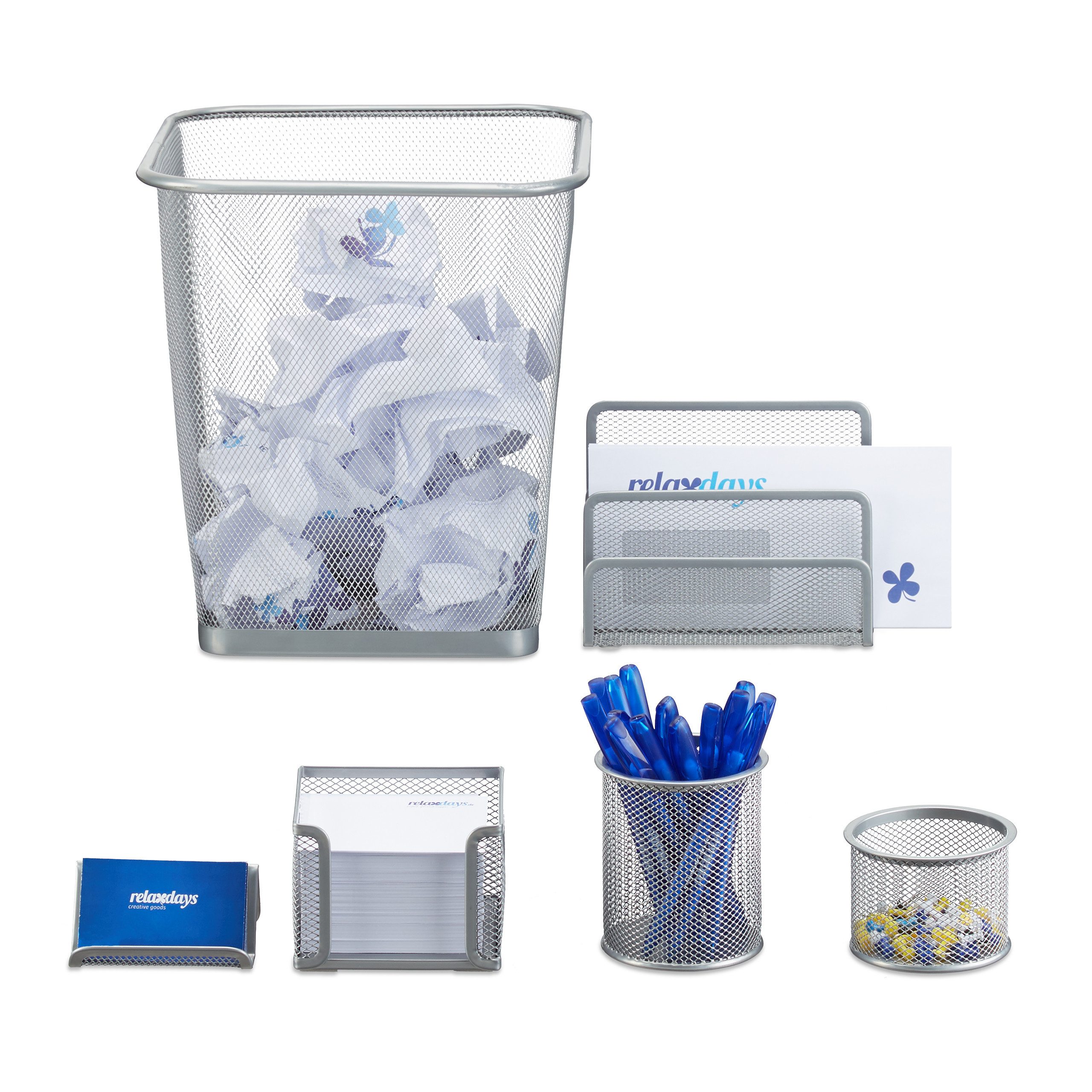relaxdays Schreibtischaufsatz Schreibtisch Organizer Set, 6-teilig, günstig online kaufen