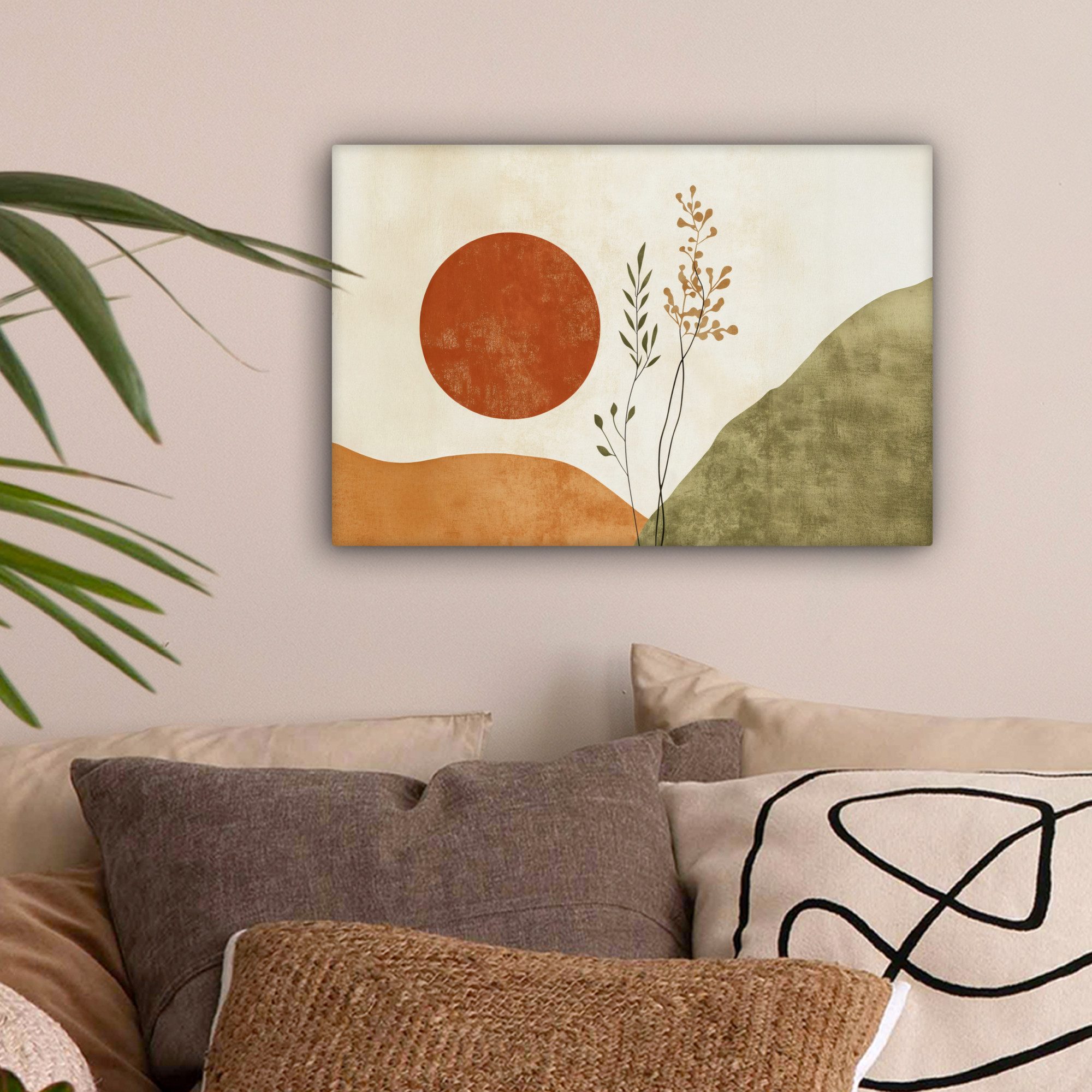 OneMillionCanvasses® Leinwandbild Sonne - Abstrakt - Äste - Orange, Fotodru günstig online kaufen