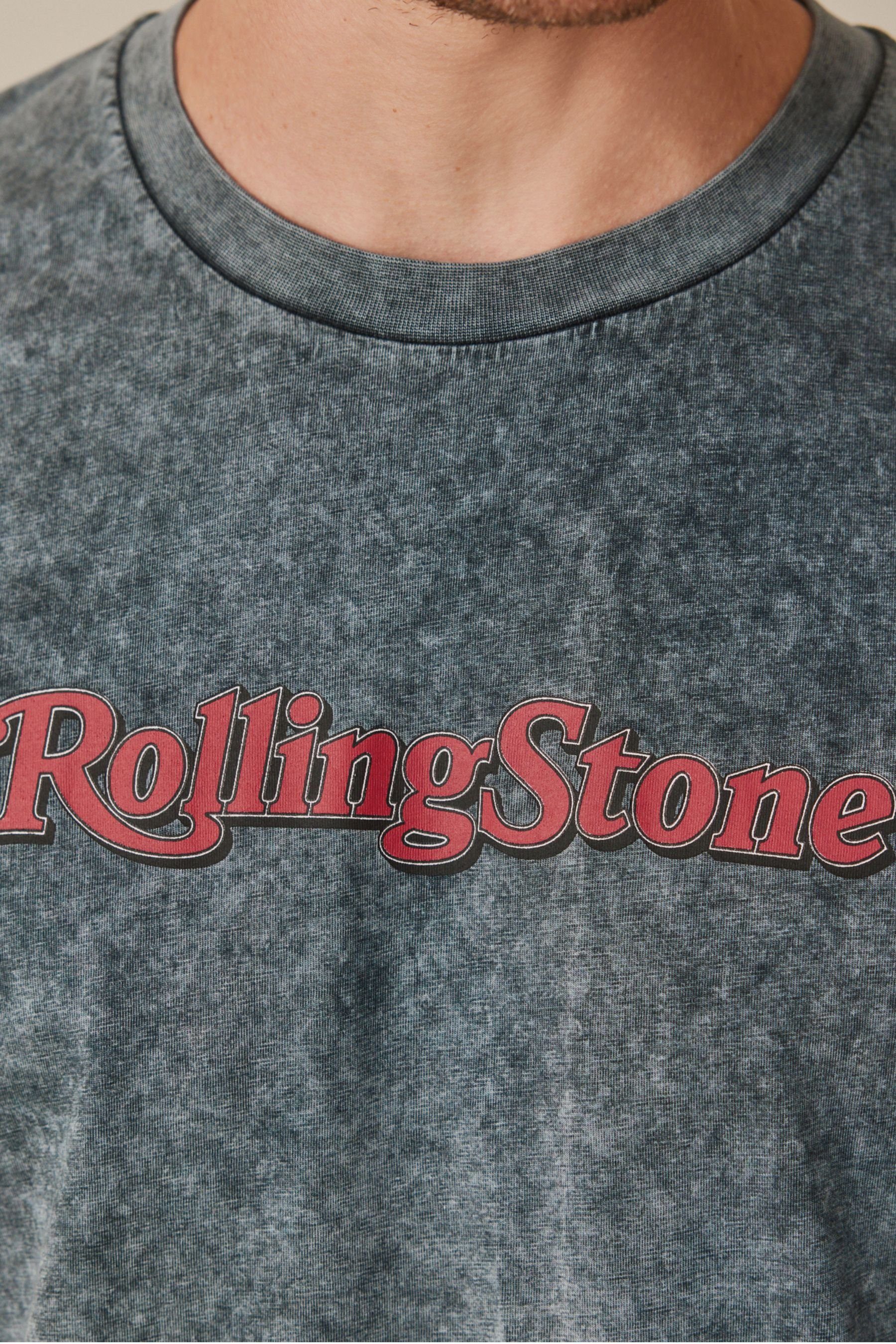 T-Shirt Next Grey License Stones Rolling T-Shirt Charcoal (1-tlg)