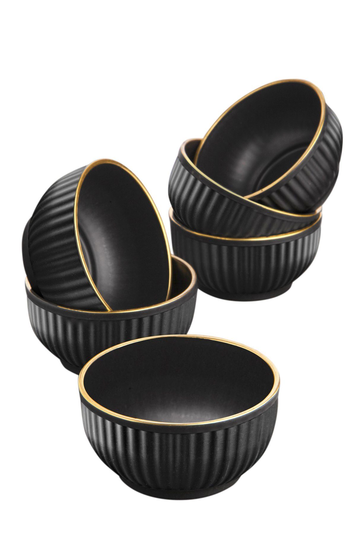 Hermia Concept Schüssel Erika,(6 Stücke), Schüssel -Set, Schwarz, 100% Plastik