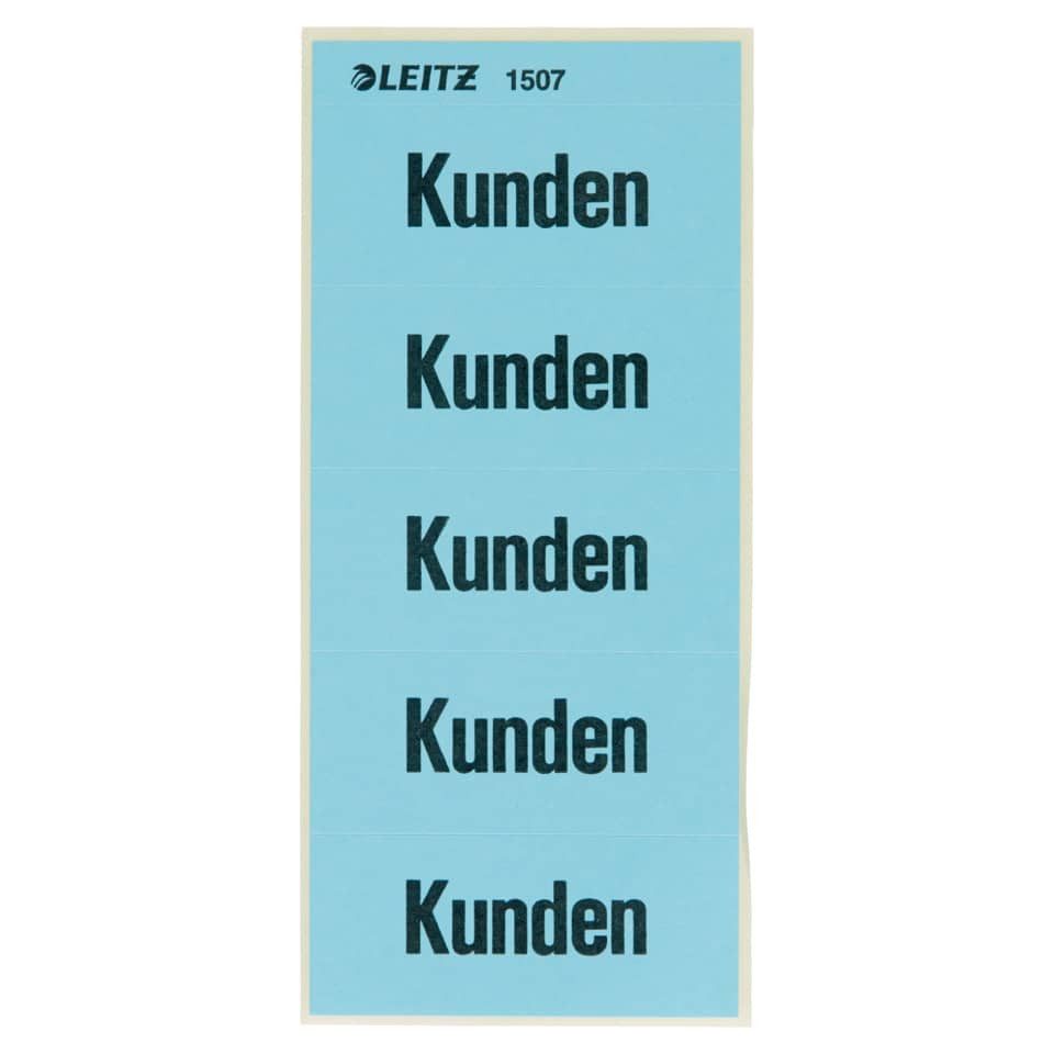 LEITZ Hinweisschild 1507 Inhaltsschild Kunden, selbstklebend, 100 Stück, blau