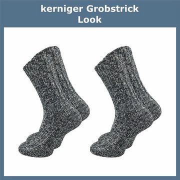 GAWILO Norwegersocken für Herren wie selbstgetrickt mit Komfortbund - bunt & warm (2 Paar) Wintersocken in blau & schwarz sorgen für warme Füße an kalten Tagen