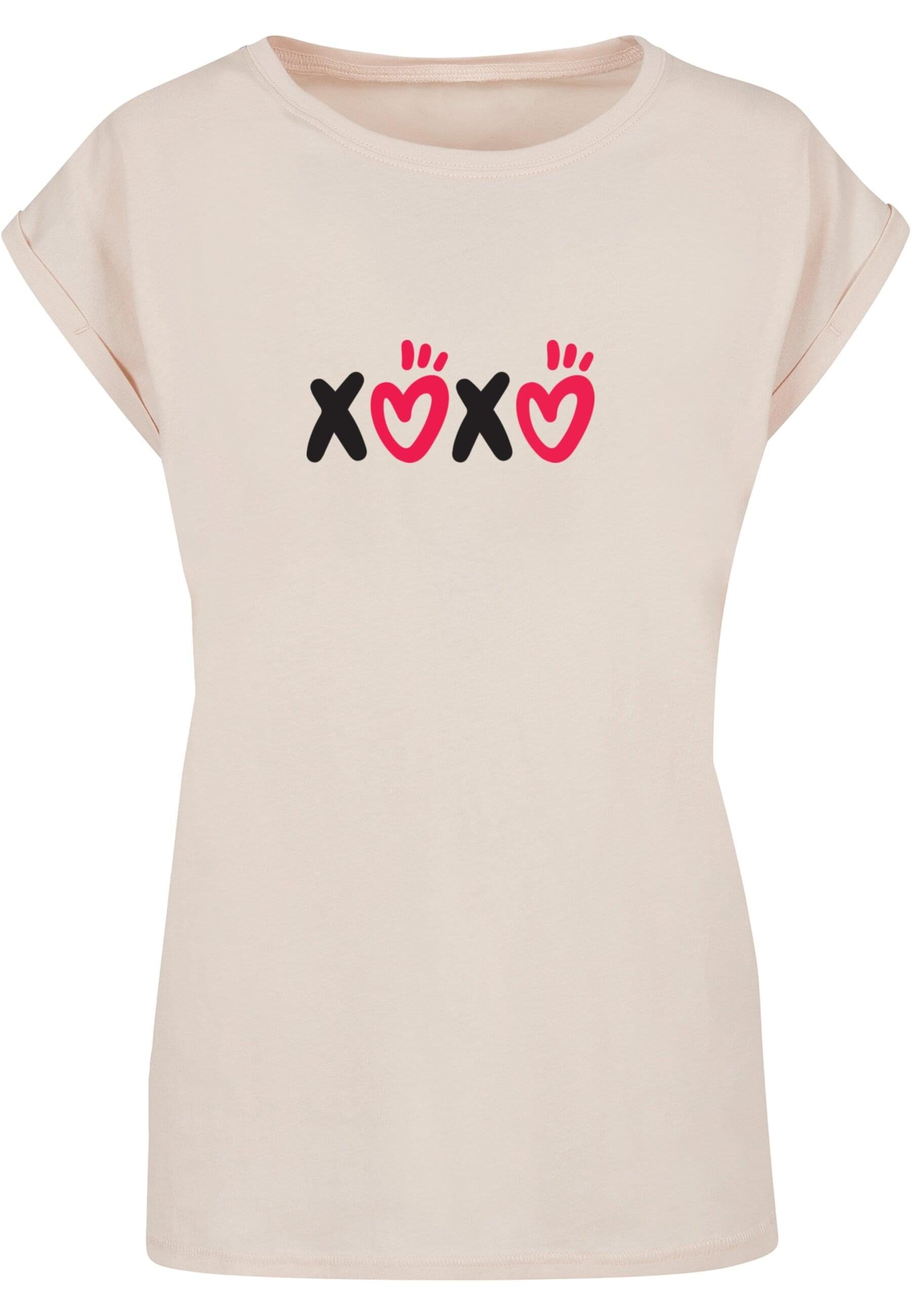 Merchcode T-Shirt Damen Ladies Valentines Day - XOXO Extended Shoulder Tee ( 1-tlg)