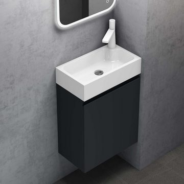 doporro Badmöbel-Set Waschbecken-Unterschrank Pisa02 Gäste-WC Design Waschplatz Wandmontage