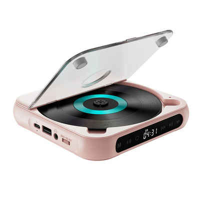 HIYORI Kompakter Bluetooth-CD-Player - Leichter, Wiederaufladbarer tragbarer CD-Player (Mini-CD-Walkman für Musik und Lernen)