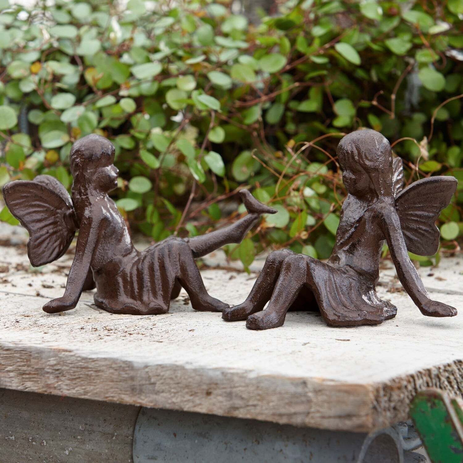 Mirabeau Dekofigur Deko-Figur 2er Set Papille antikbraun