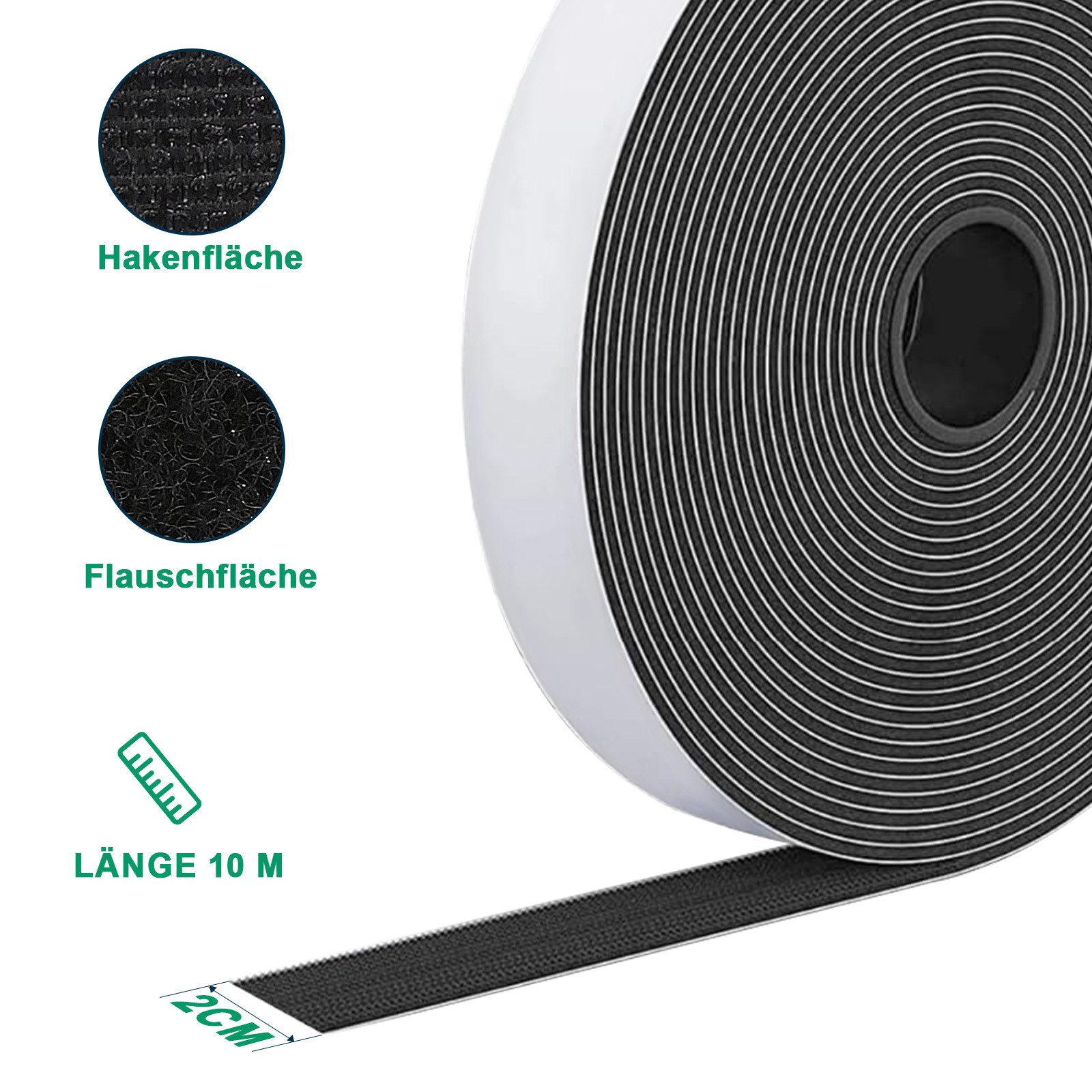 Comfy Mate Klettband Klettband Selbstklebend 10 m × 20 mm, extra stark & wi günstig online kaufen