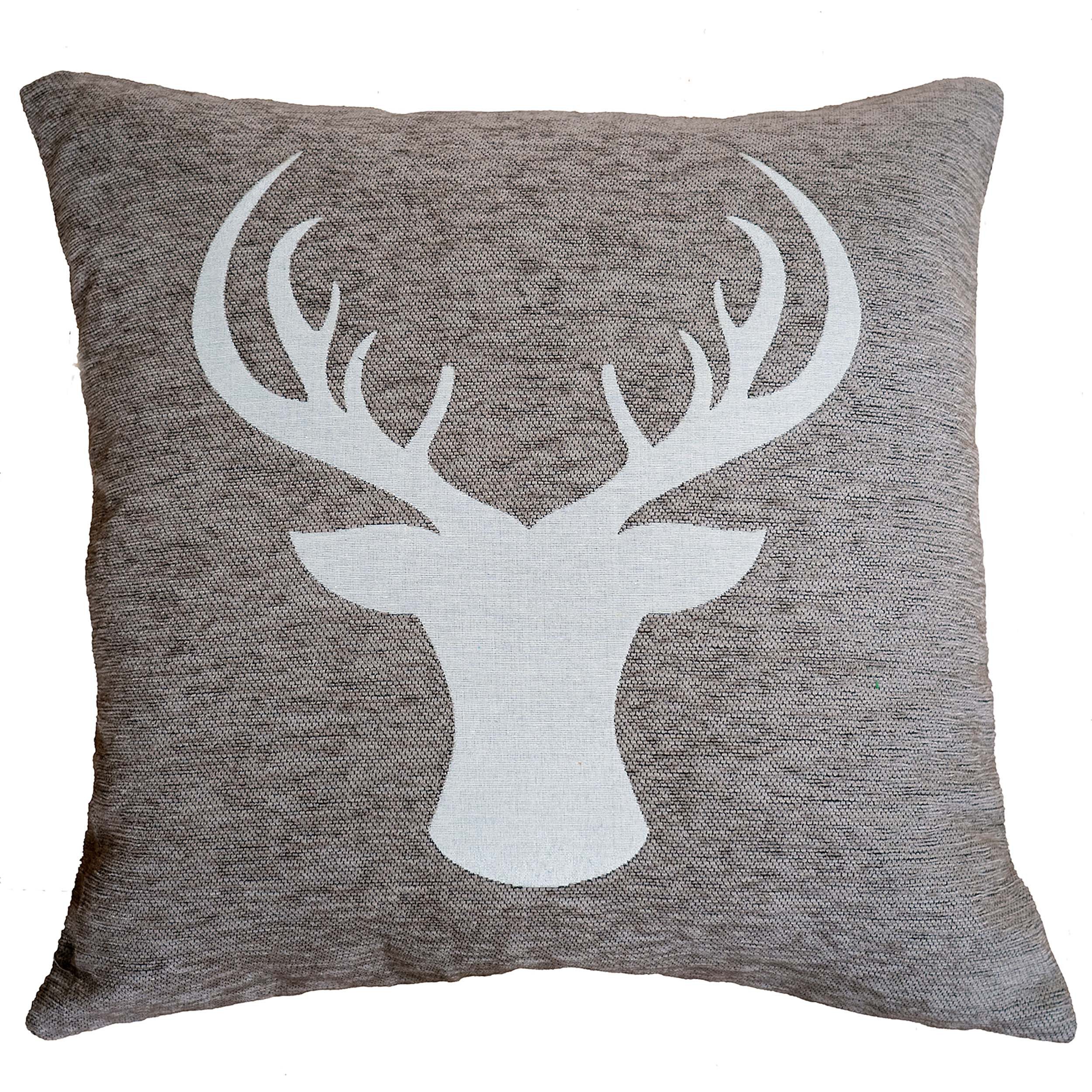 Haus und Deko Kissenbezüge Kissenbezug 45 x 45 Hirsch Geweih Kopf Dekokisse günstig online kaufen