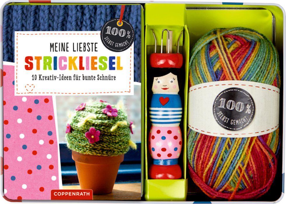 COPPENRATH DIE Kreativ-Ideen 10 SPIEGELBURG (Set, 1), liebste - Spaß macht Meine Schnüre, und für bunte Kreativset 4-tlg., Strickliesel kinderleicht