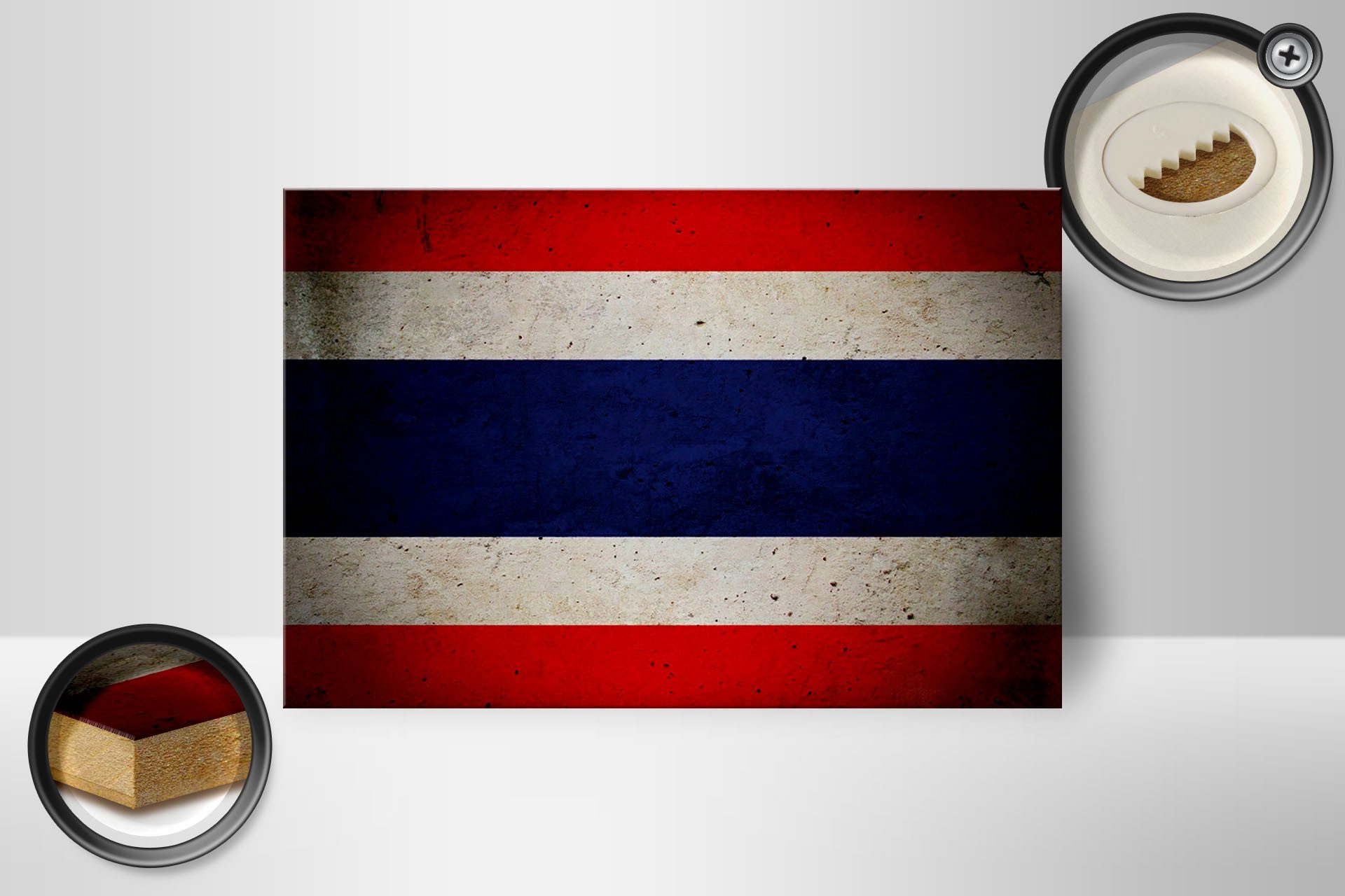 Femer GmbH Holzbild Flagge 18x12 cm Thailand Fahne Wanddeko, Flaggen (1 St), Glatte Holzfaserplatte (MDF), vorn beschichtet