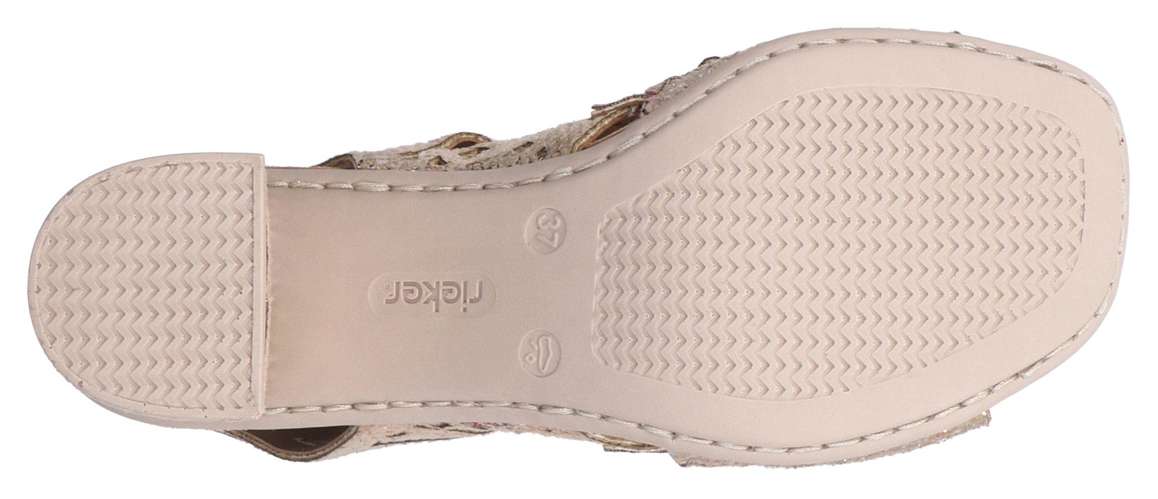 Rieker Sandalette Sommerschuh, Sandale, Blockabsatz, mit modischer Schaftgestaltung