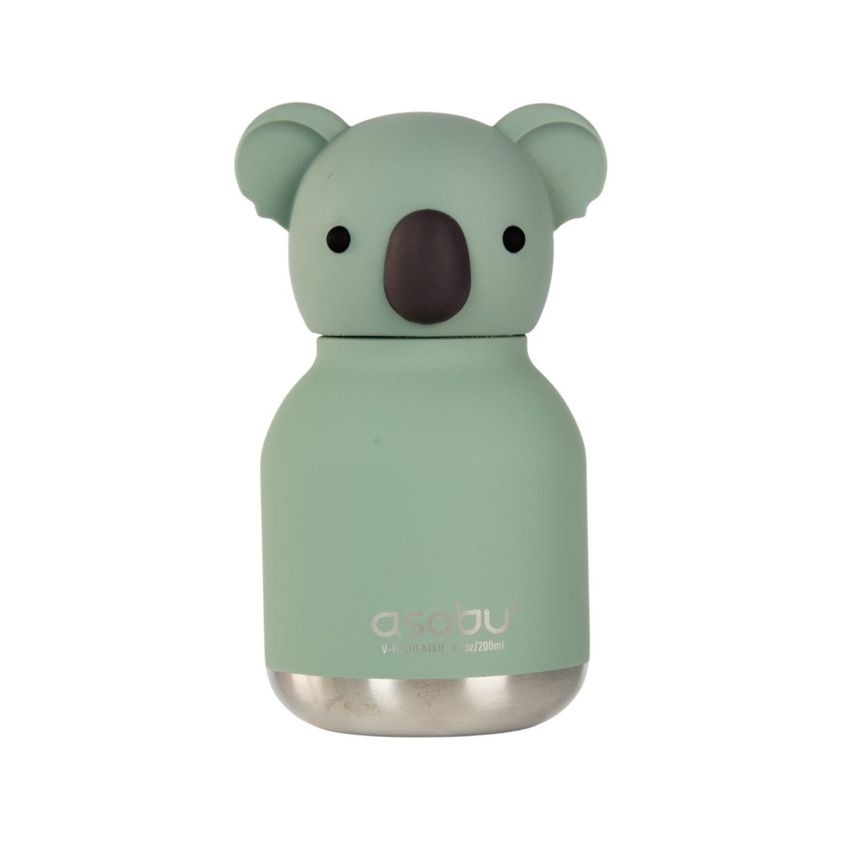 ASOBU Trinkflasche Isolierte Trinkflasche Mini Bestie 200 ml Strohhalm Schlüsselring