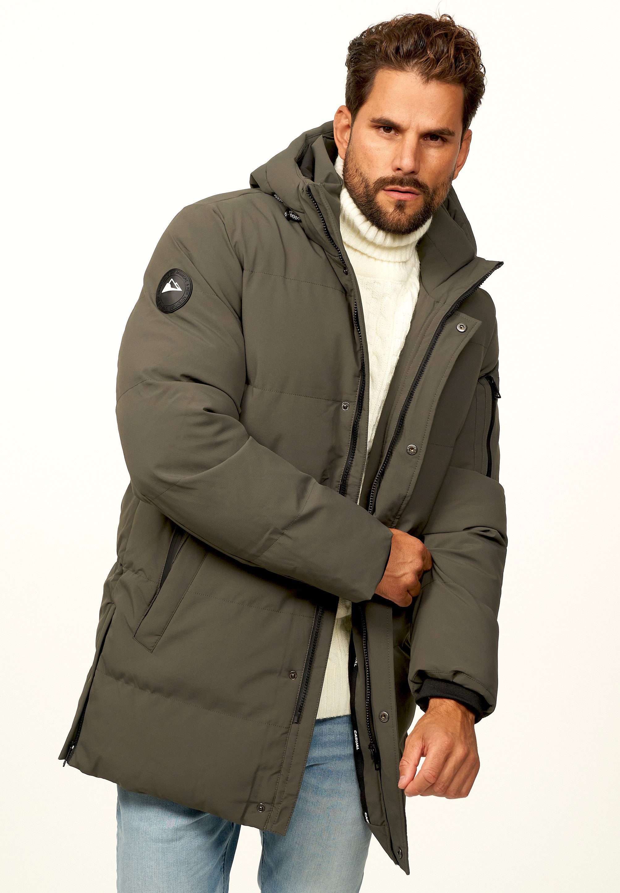 OneRedox Parka mit Kapuze als Winterjacke Steppjacke Herren warme Pufferjac günstig online kaufen