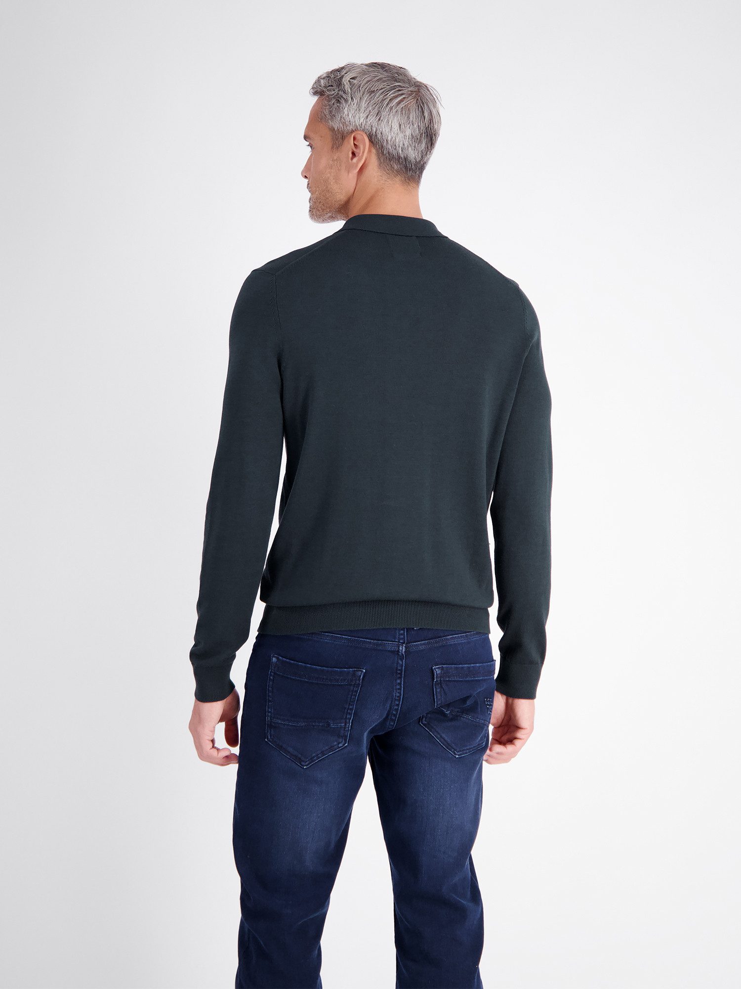 LERROS Langarm-Poloshirt Flexibles Langarmpolo aus Baumwollmix mit Rei§verschluss
