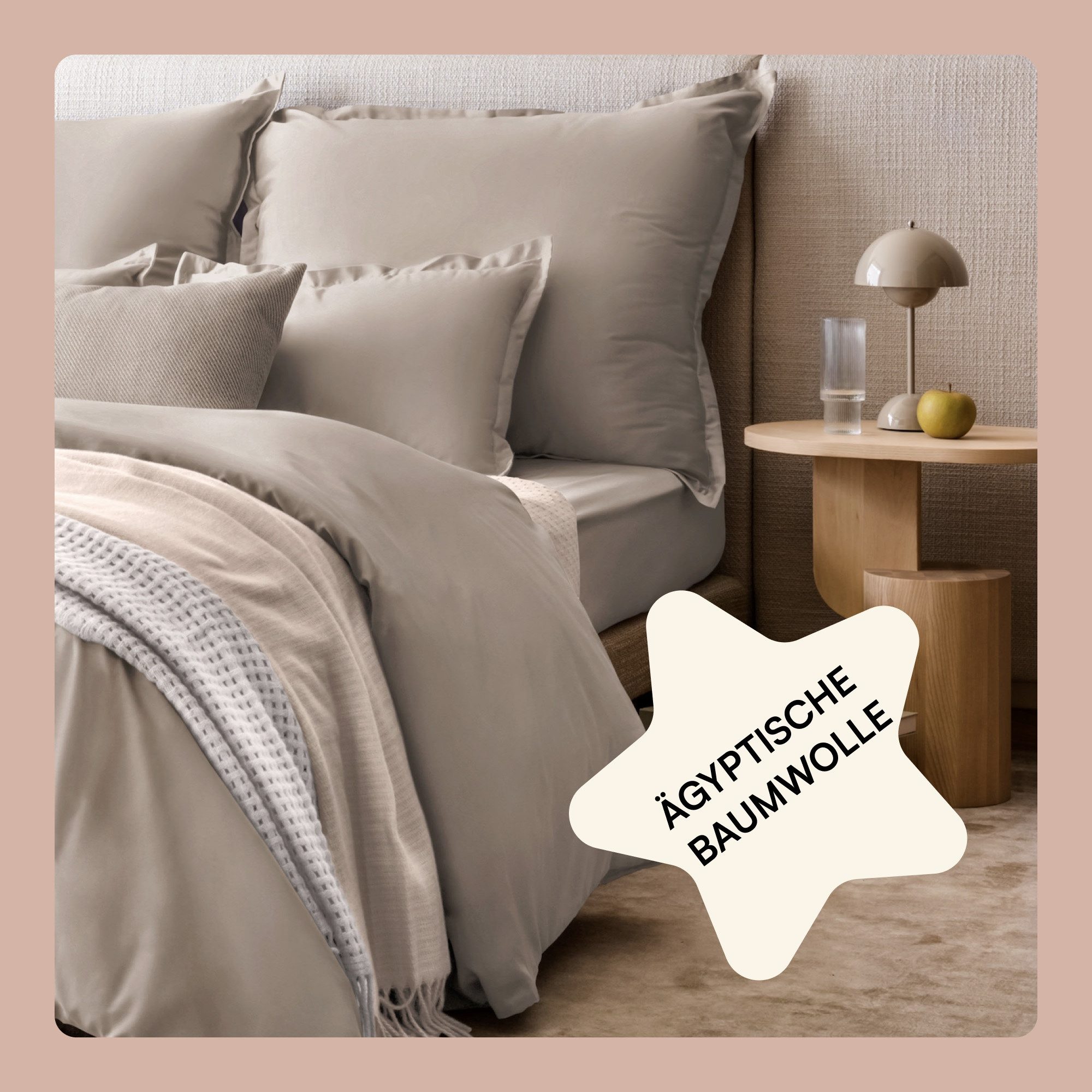 Amqua Bettwäsche Luxus Mako Satin, 100% ägyptische Baumwolle Premium Bettwäsche-Set, Oeko-Tex zertifiziert, weich & atmungsaktiv, mit Reißverschluss