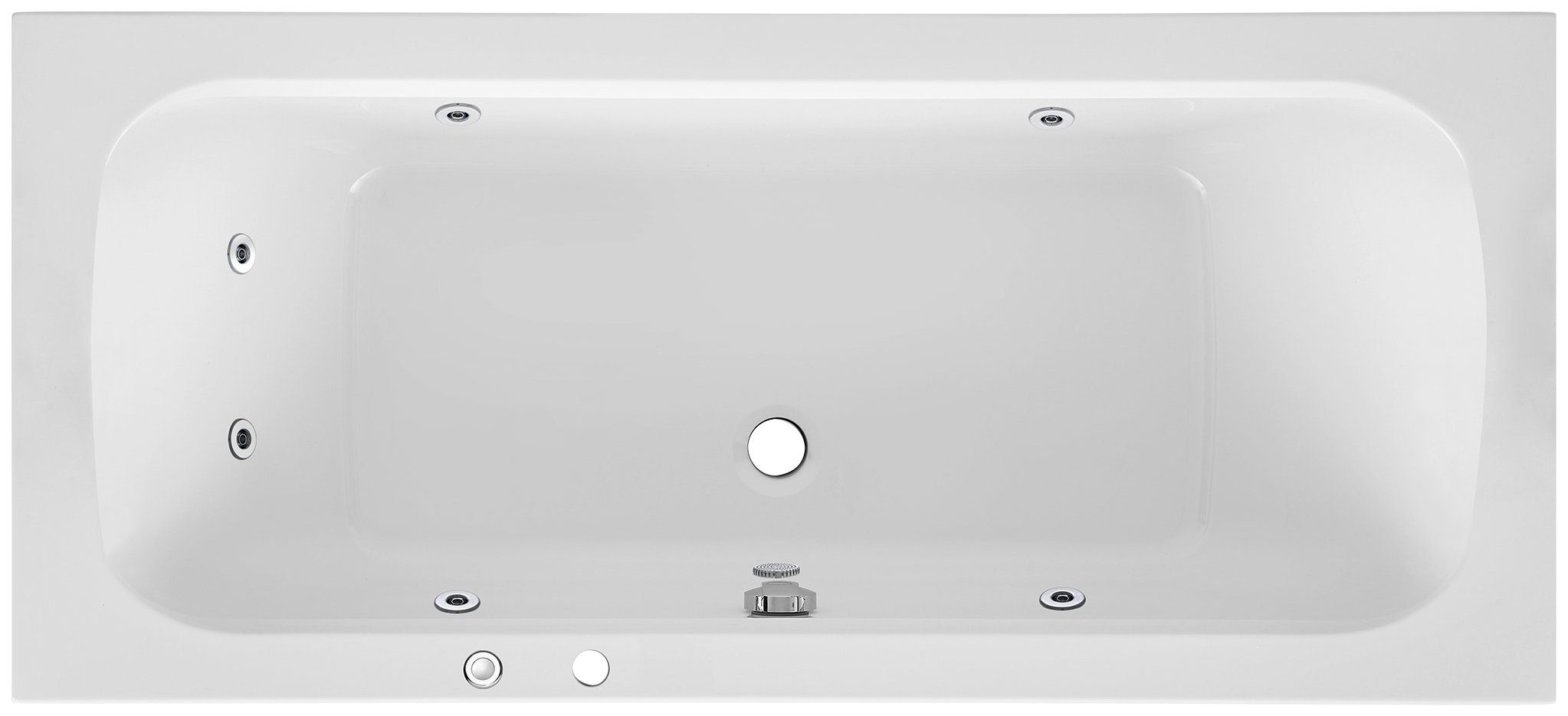 OTTOFOND Whirlpool-Badewanne Malta 180, (Komplett-Set), Typ 1, 180x80 cm