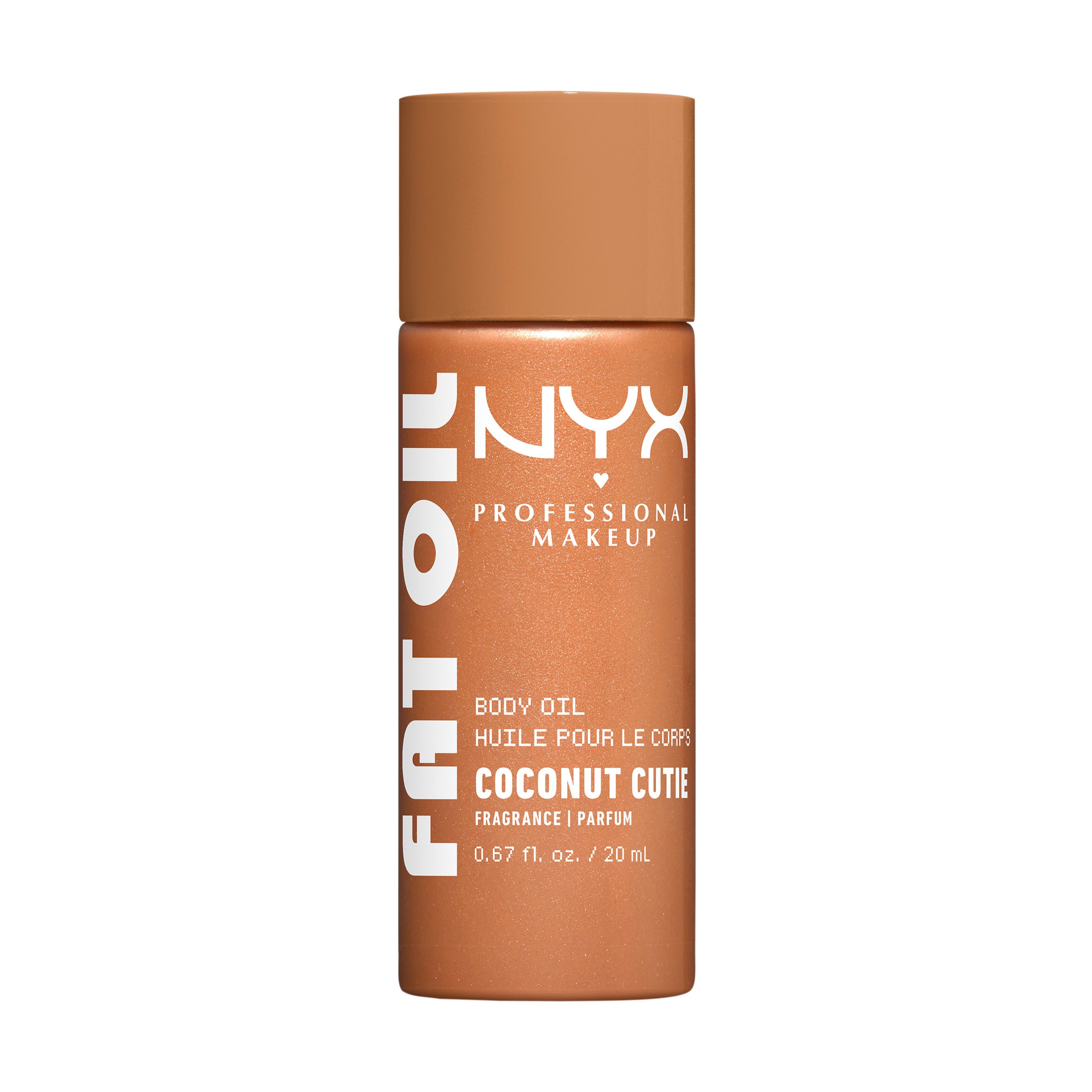 NYX PROFESSIONAL MAKEUP Körperöl FAT OIL BODY OIL COCONUT CUTIE, für strahlenden Glow am Körper, duftet nach Kokosnuss