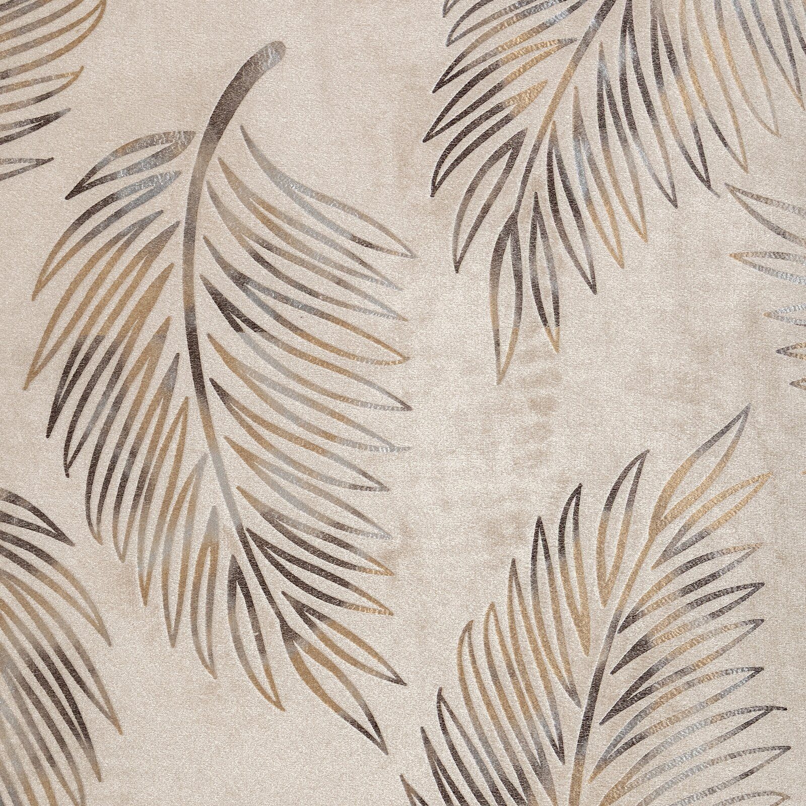 Eurofirany Vorhang IDALIA Ösenschal 140x250 cm, Edles Design aus Samt mit botanischem Muster gold silber – Bild 4 von 5