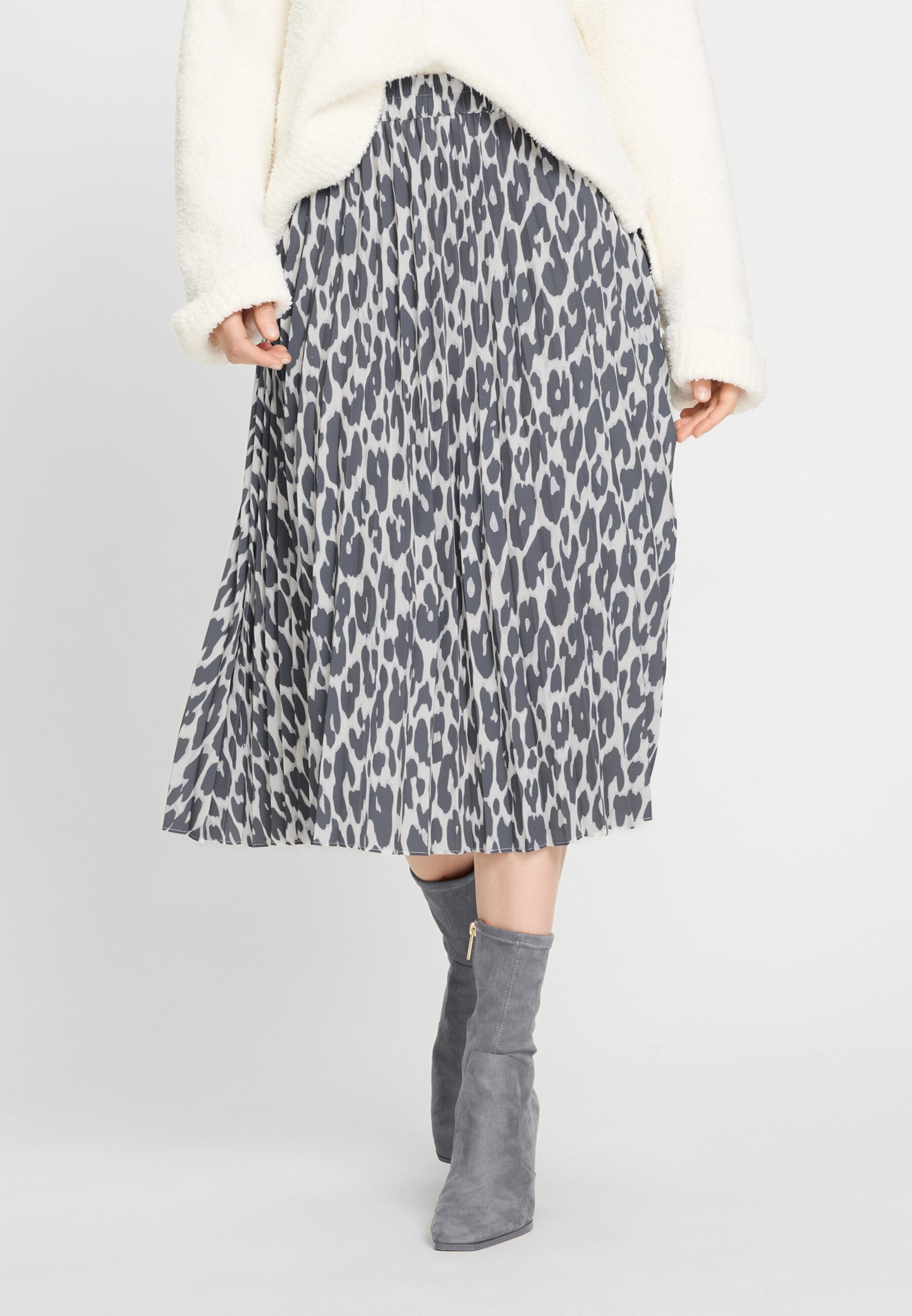 Olsen A-Linien-Rock mit Leo-Print