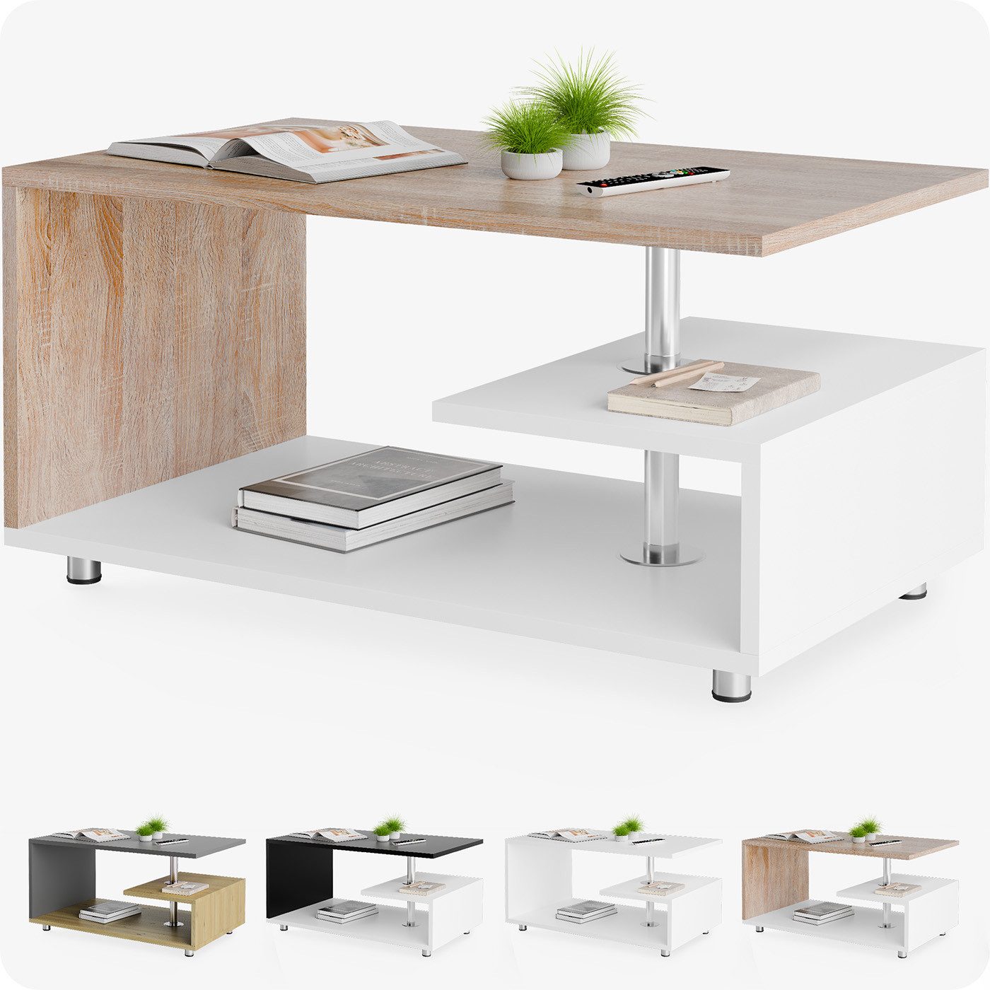 Casaria Couchtisch, Modernes Design, Zusätzliche Ablage, günstig online kaufen