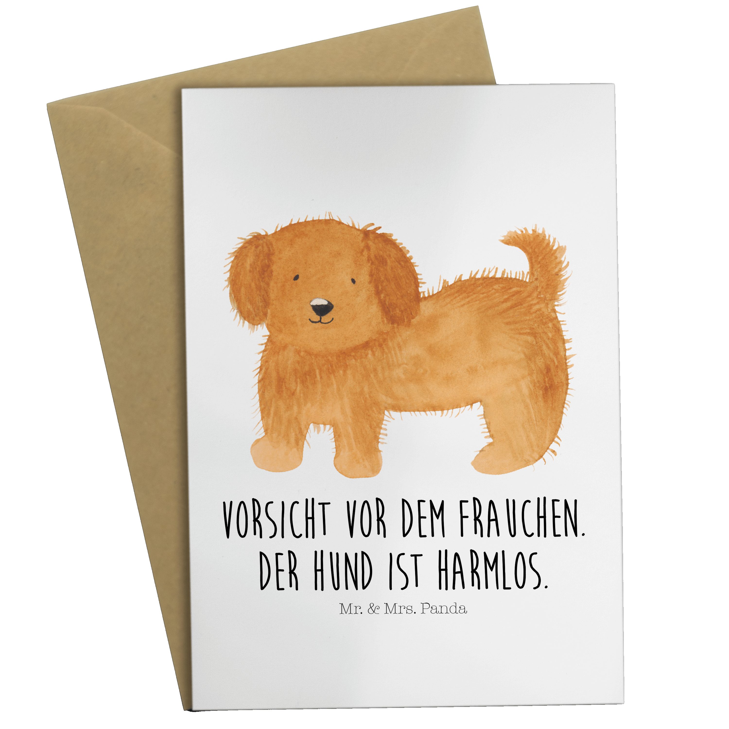 Mr. & Mrs. Panda Grußkarte Hund flauschig - Weiß - Geschenk, Hundespruch, Haustier, süß, Vierbei