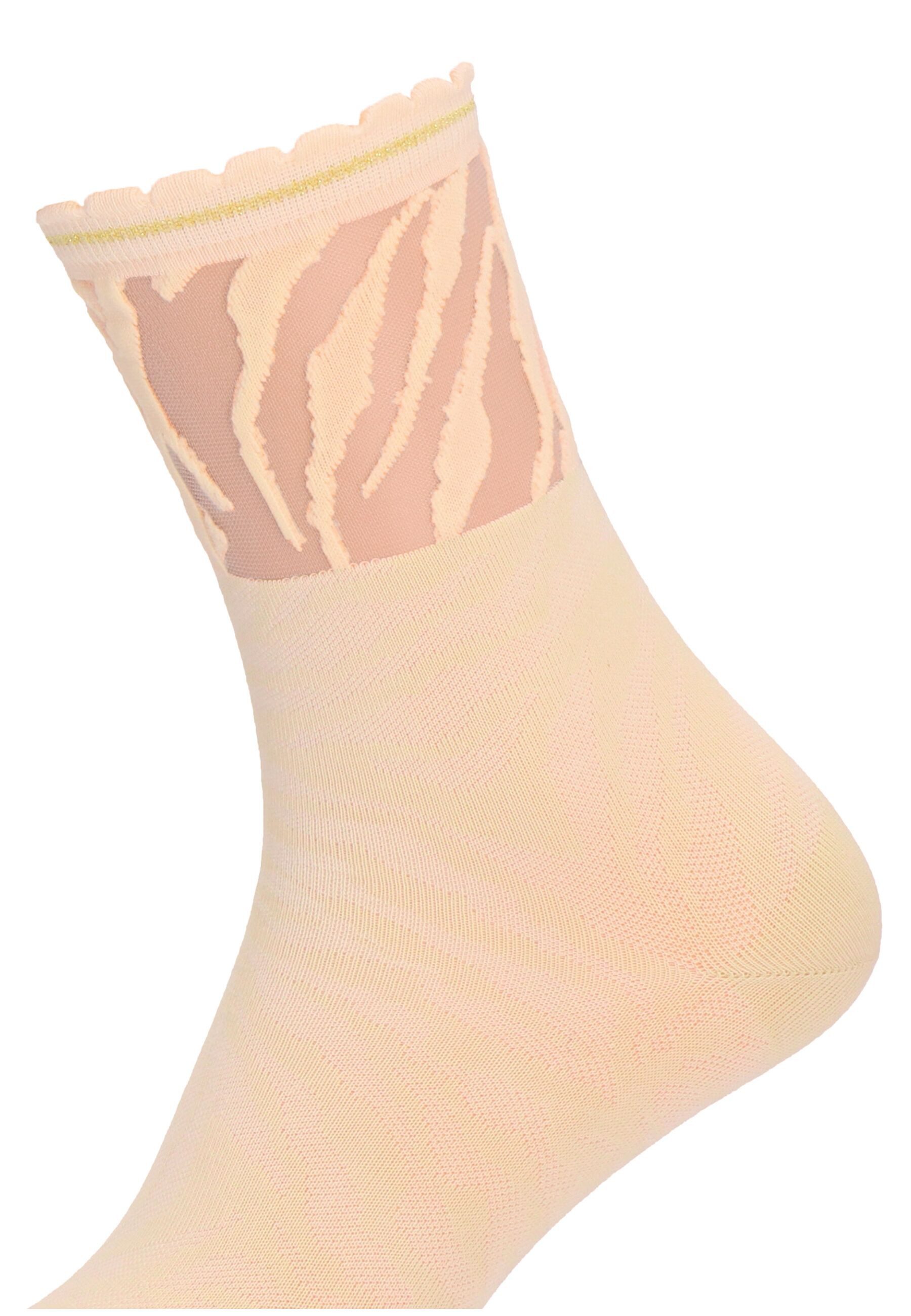 Tamaris Socken 2er Pack 2er Pack, transparente Socken mit modischem Zebra-Muster