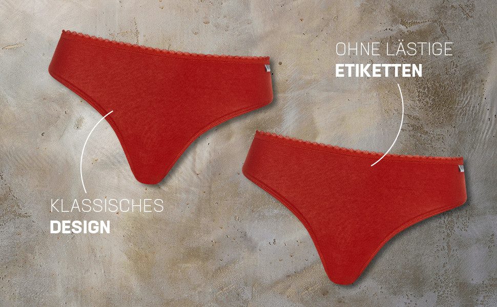 MONT EMILIAN Tangaslip MONT EMILIAN Damen Slips oder Tangas im 6er-Pack (Set besteht aus sechs Slips / Tangas) Flachnähte für weniger Reibung und mehr Komfort