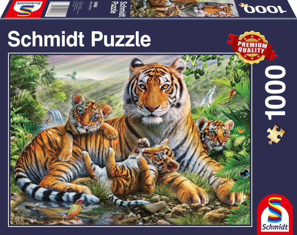Puzzle 1000 Teile Schmidt Spiele Puzzle Tiger und Welpen 58986