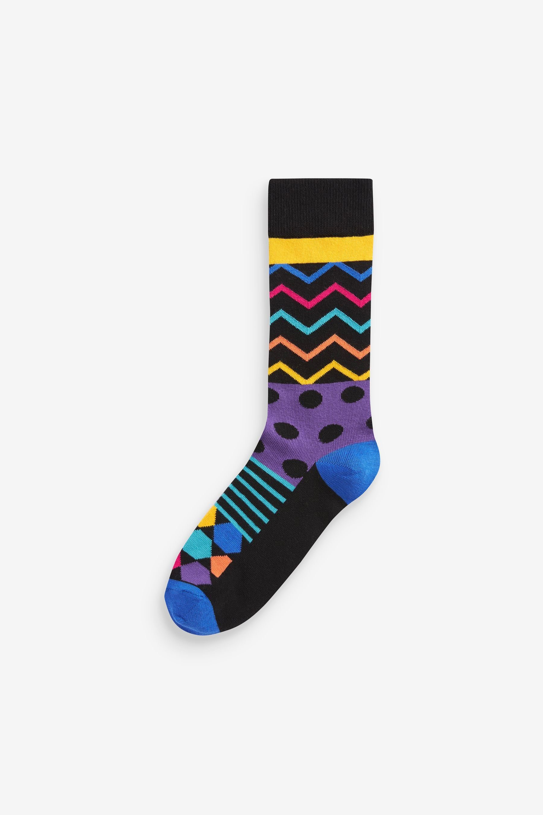 (8-Paar) Socken Geo Next Black/Bright Kurzsocken im 8er-Pack Gemusterte