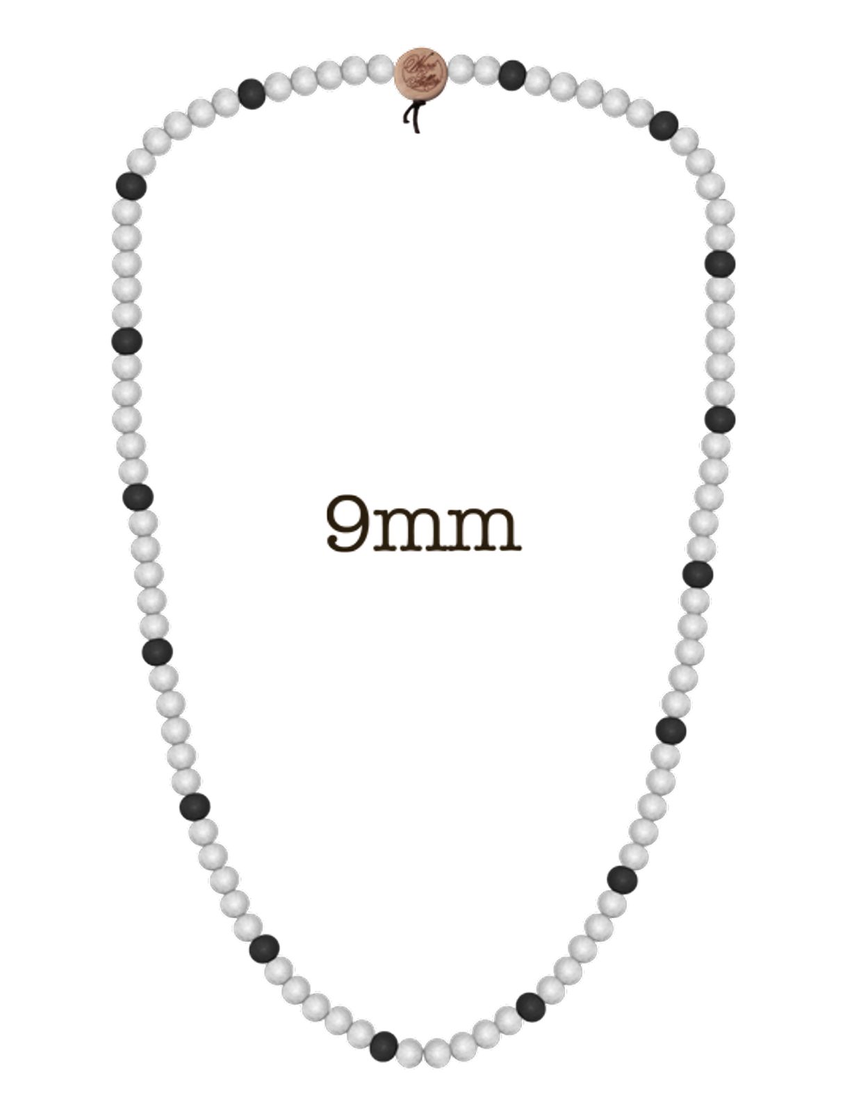 WOOD Weiß/Schwarz Holz-Kette Deluxe Halsband FELLAS WOOD coole Mode-Schmuck FELLAS Necklace Hals-Schmuck Pearl