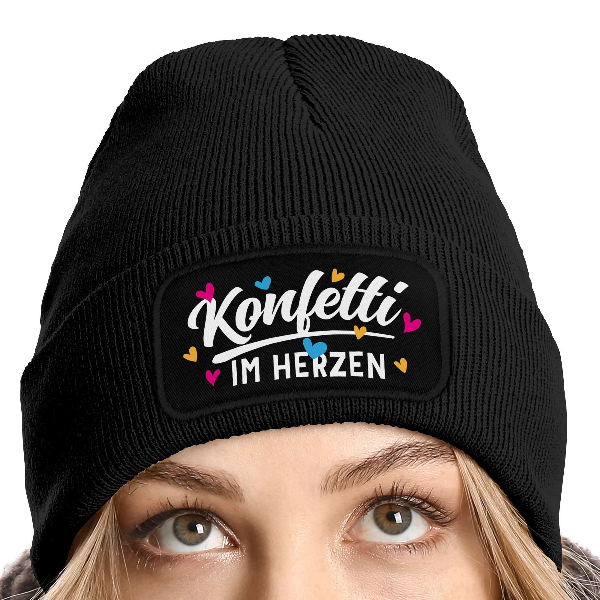 MoonWorks Strickmütze Damen Beanie mit Patch Strickmütze mit Spruch Faschin günstig online kaufen