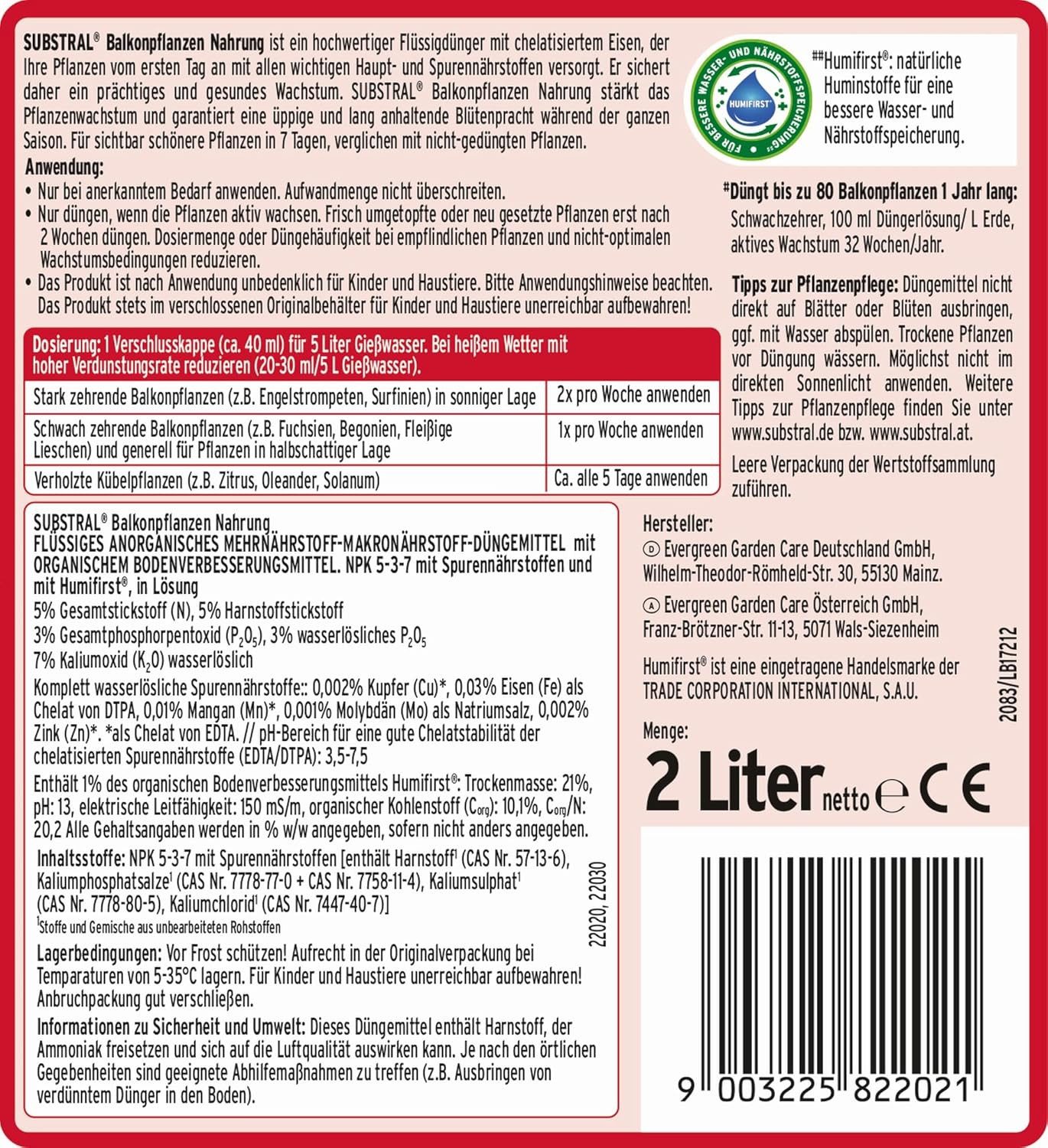 Evergreen Pflanzenstärkungsmittel Substral Balkonpflanzen Nahrung Premium günstig online kaufen