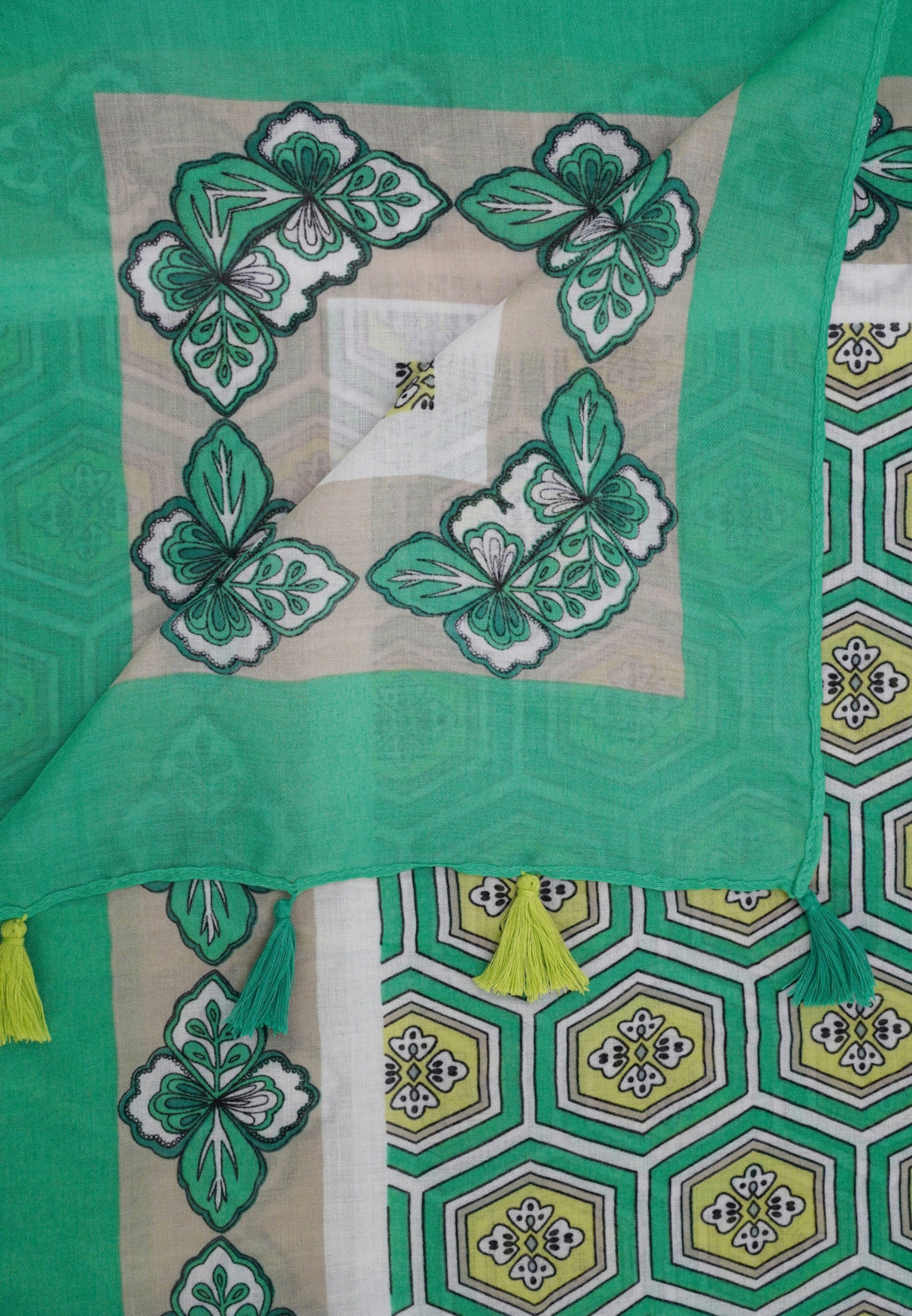 grün dunkelgrün, Modeschal, Harpa Baumwoll-Viskose-Mischung aus