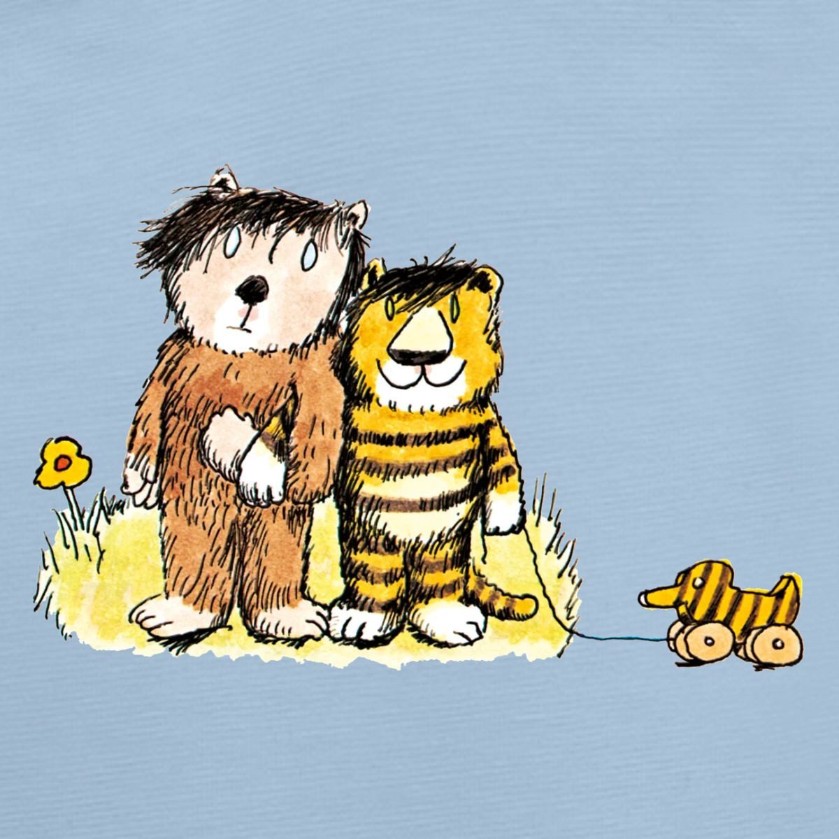 Spreadshirt Langarmbody Janosch Tiger, Bär und Tigerente auf Wiese Tages Baby Body Langarm (1-tlg)