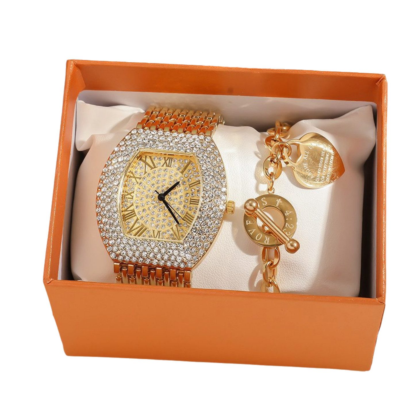 Quarzuhr Geburtstagsgeschenk, Quarzuhr Damenuhr Set, modische Accessoires