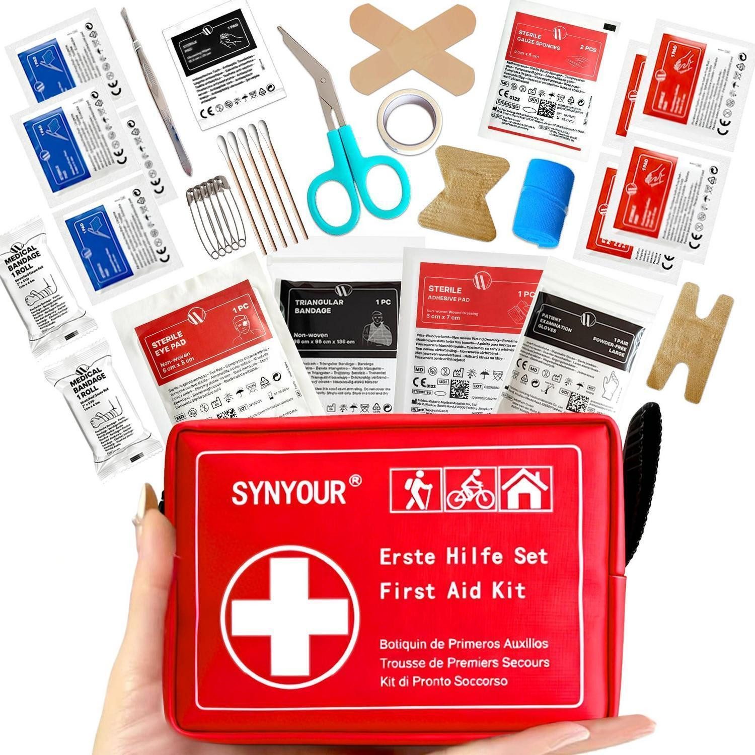LuxusKollektion Erste-Hilfe-Set Mini Erste Hilfe Set 80 Teile Reiseapotheke, (80 St)