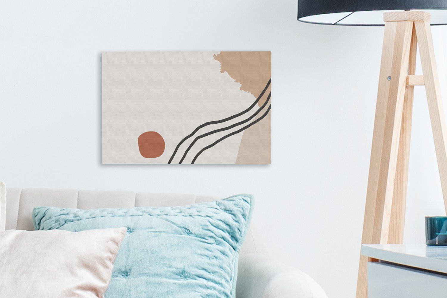 OneMillionCanvasses® Leinwandbild Sommer - Abstrakt (1 - - St), cm Wandbild Schwarz Orange, Aufhängefertig, 30x20 Wanddeko, Leinwandbilder