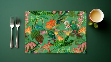 Platzset, "Elegantes Erbe aus dem Dschungel: Vintage Papagein-Design", raxxa, (Set, 2-St., Platzdecken)