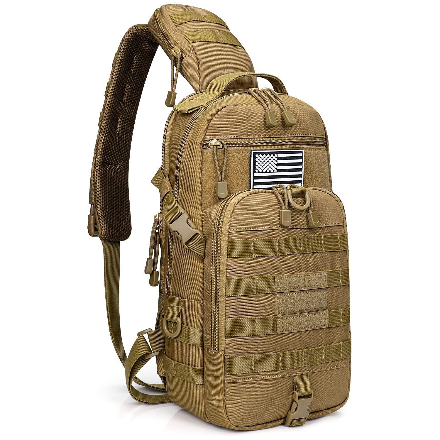G4Free Umhängetasche Taktische Schultertasche/Rucksack/Molle-Brusttasche, EDC Taktische Schultertasche Rucksack Molle Brusttasche