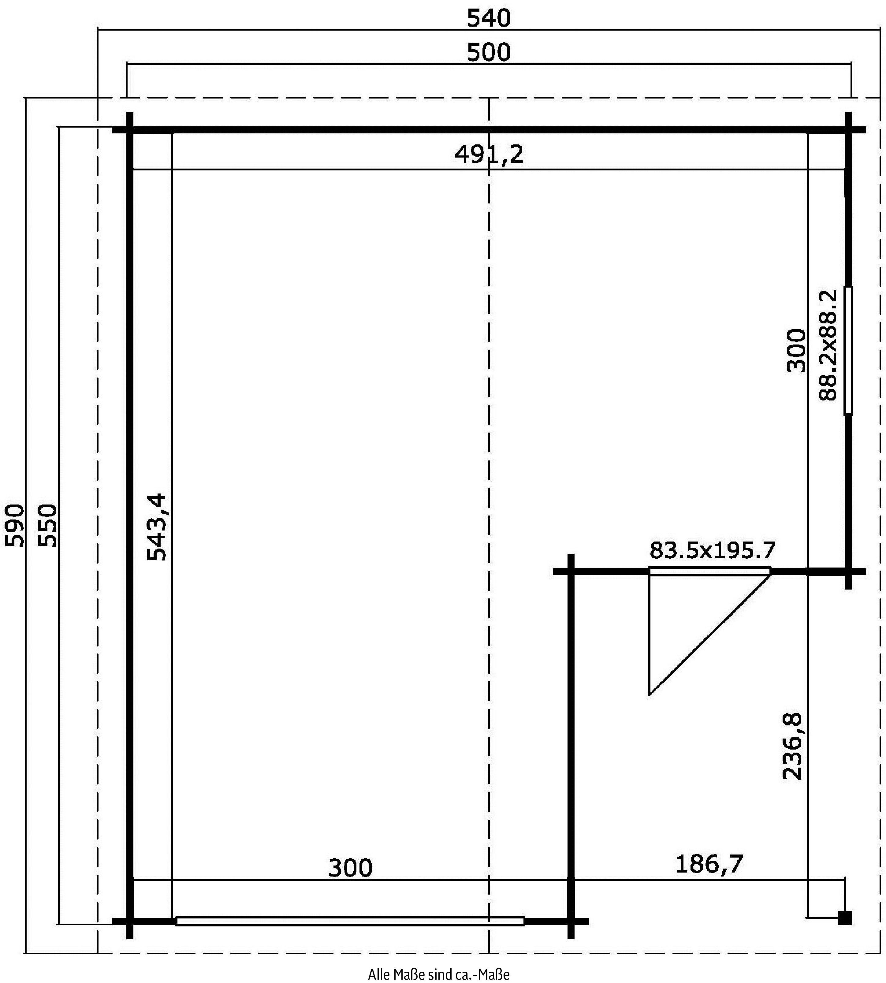 + (Set, Nevis Eingang), Schwingtor LASITA Garage zusätzliche naturbelassen Garage MAJA Mit