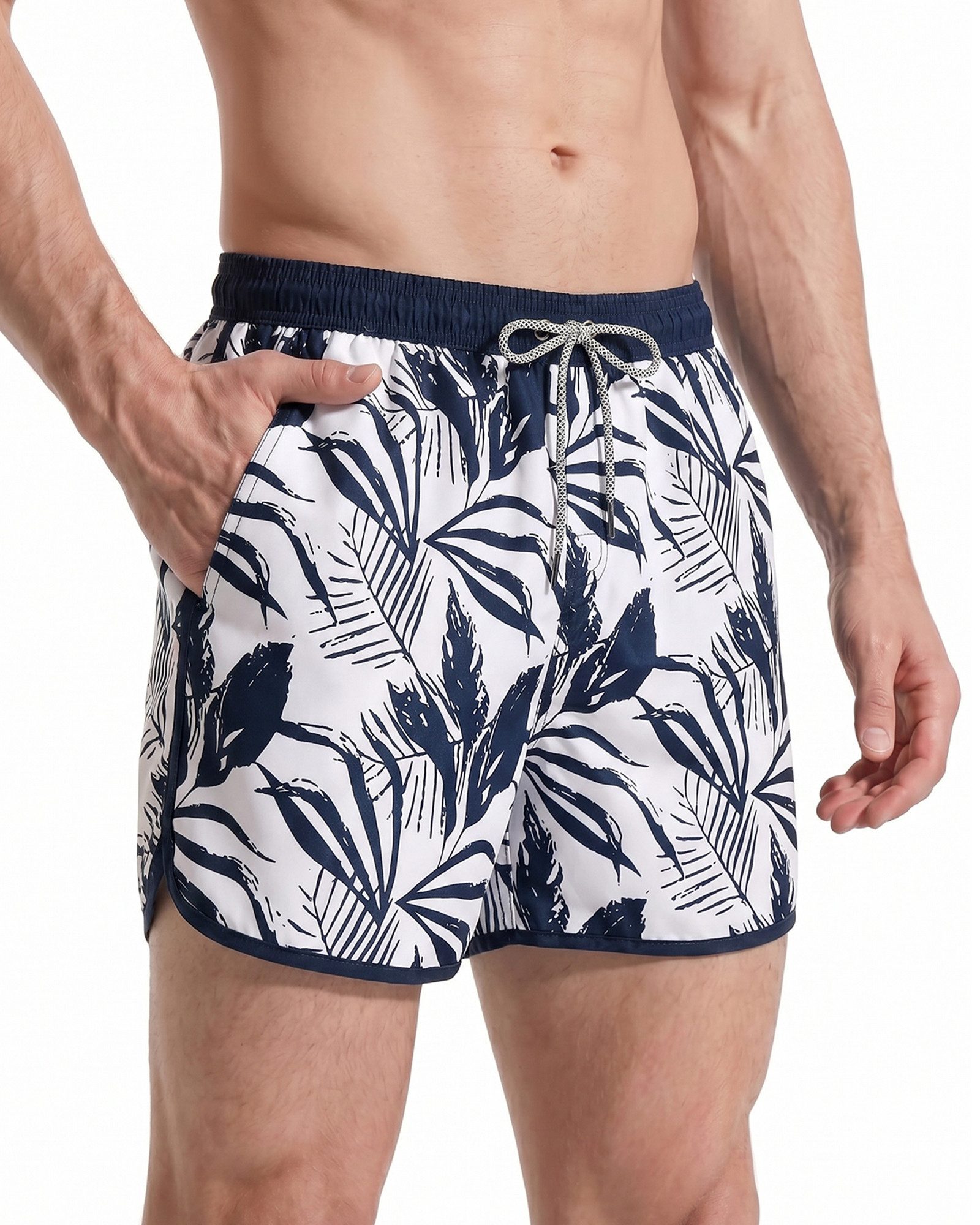 MaaMgic Shorts Herren Retro-Stil kurze Hose Sommer Sport Badehose mit Mesh-Innenslip (1-tlg)