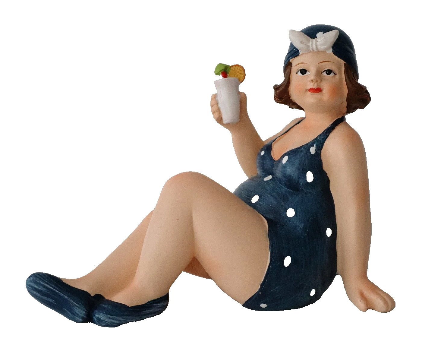 Kaufhaus le petit Dekofigur Frau im Badeanzug Mollige Dicke Dame Rubens Deko Retro Figur Skulptur, Lady Dekofigur Dekoskulptur Dekoobjekt aus Polyresin (Kunststein)